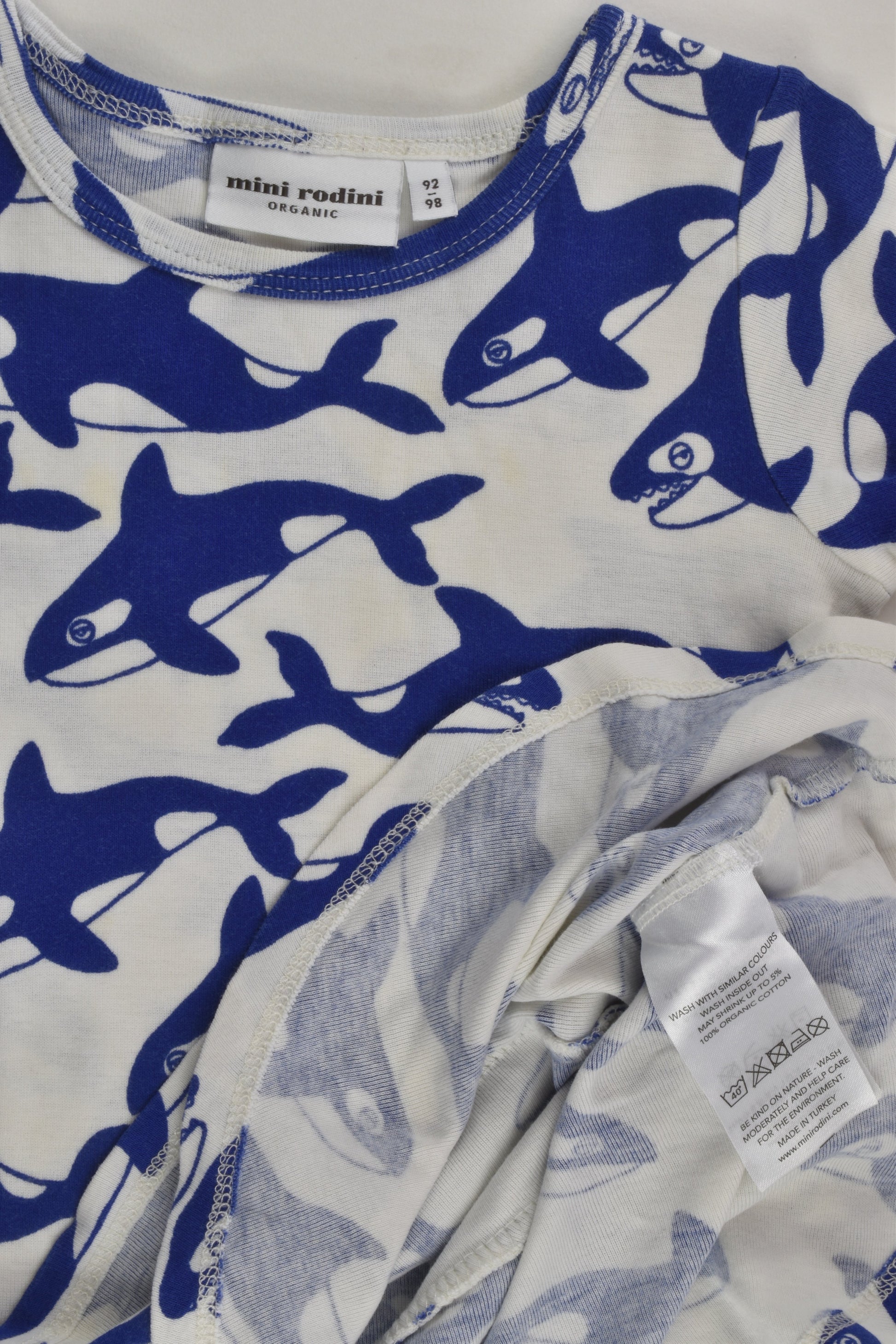 Mini Rodini Size 2-3 (92-98 cm) Orca Wales Dress