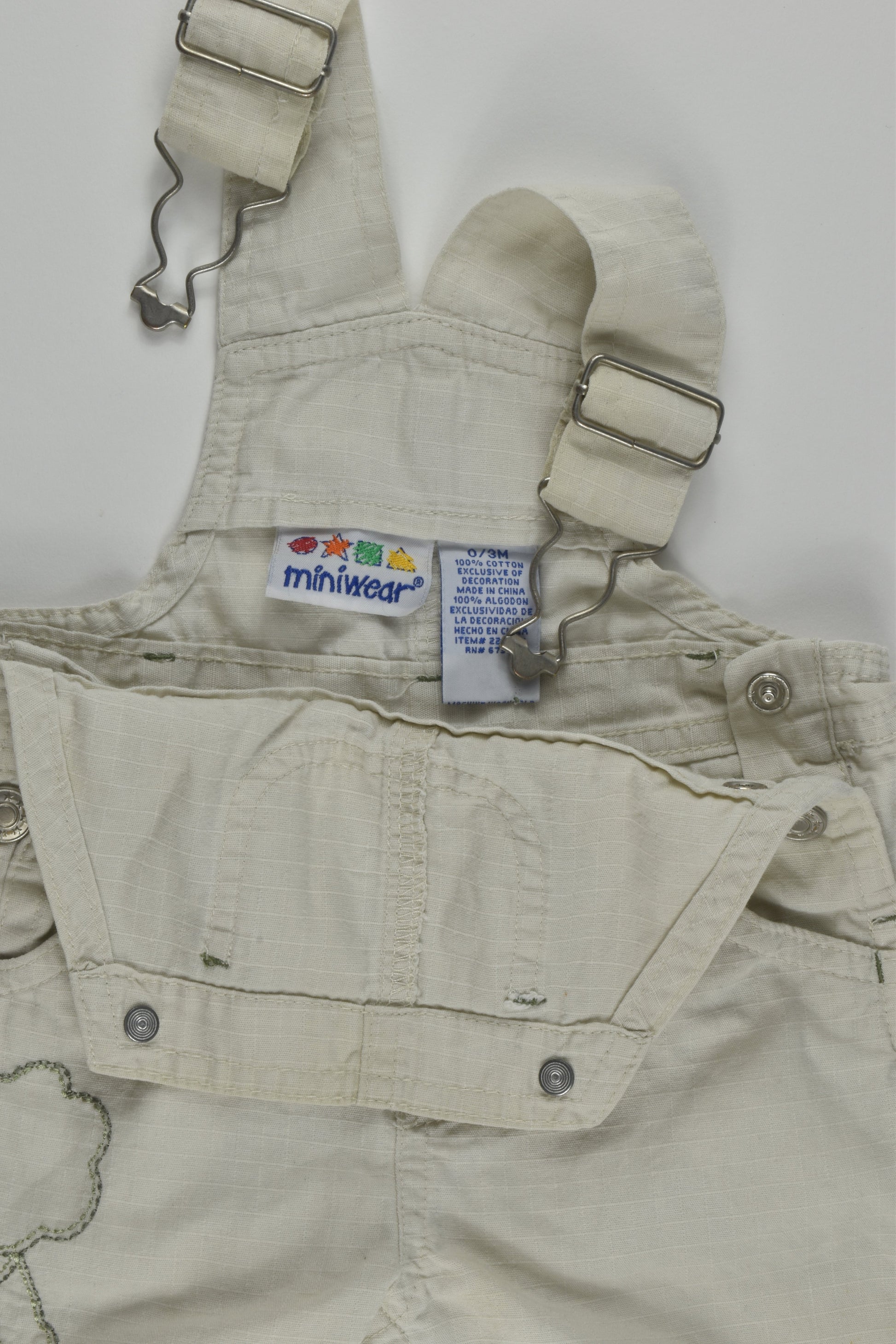 Miniwear Size 000 Dinosaur Short Overalls