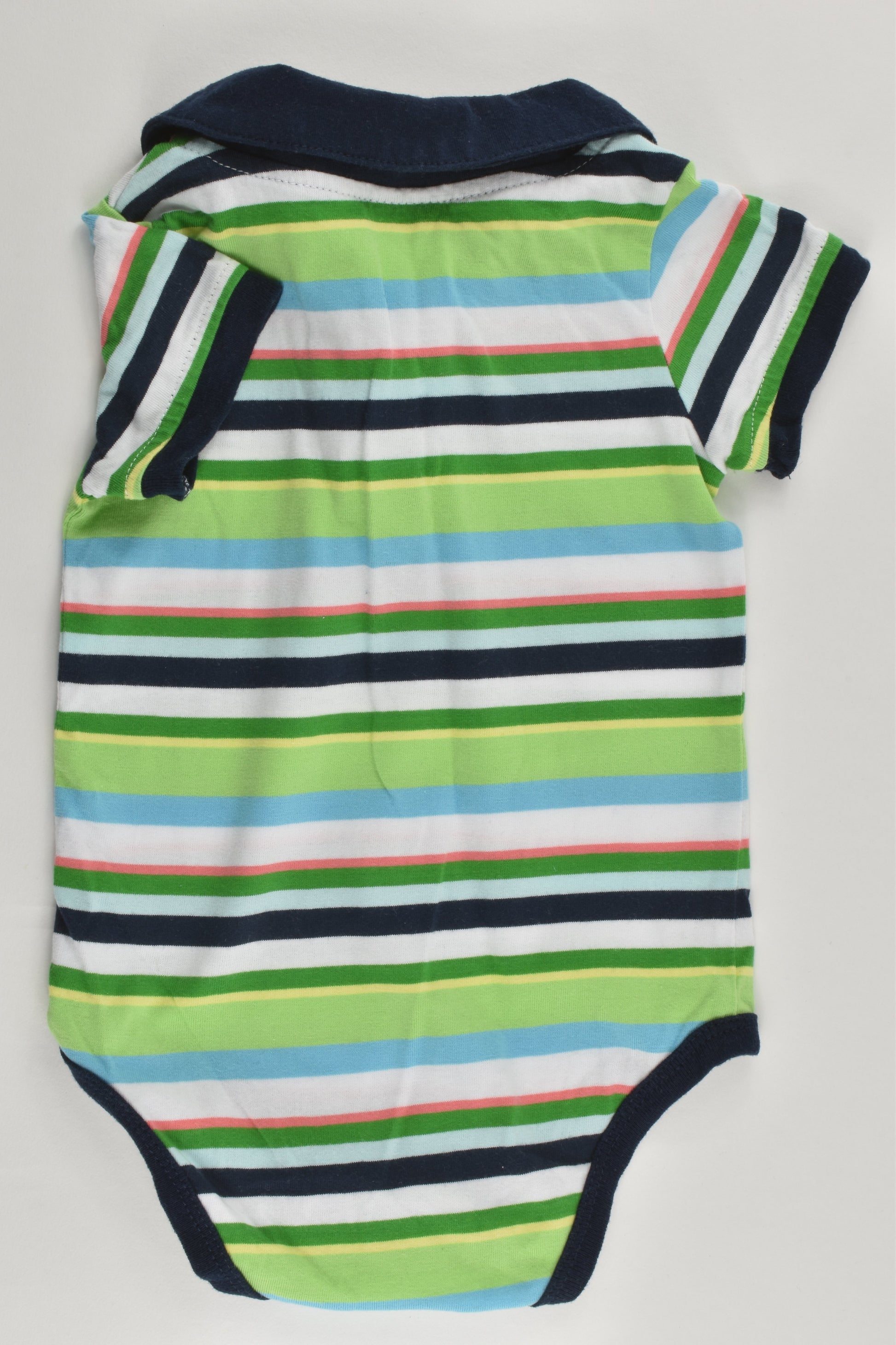 Mix Baby Size 00 (3-6 months, 68 cm) Striped Collared Bodysuit