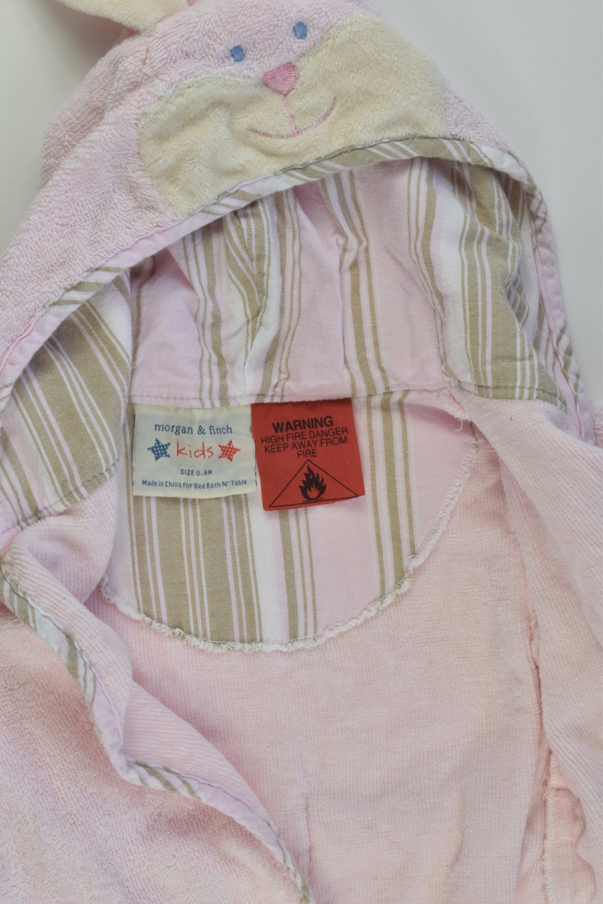 Morgan & Finch Size 0-6 months Bunny Bath Robe