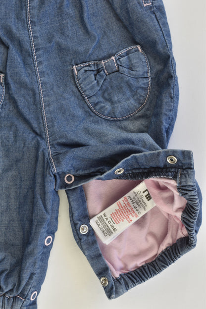 Mothercare Size 0-3 months (Up to 6.5 kg) Lined Denim Overalls