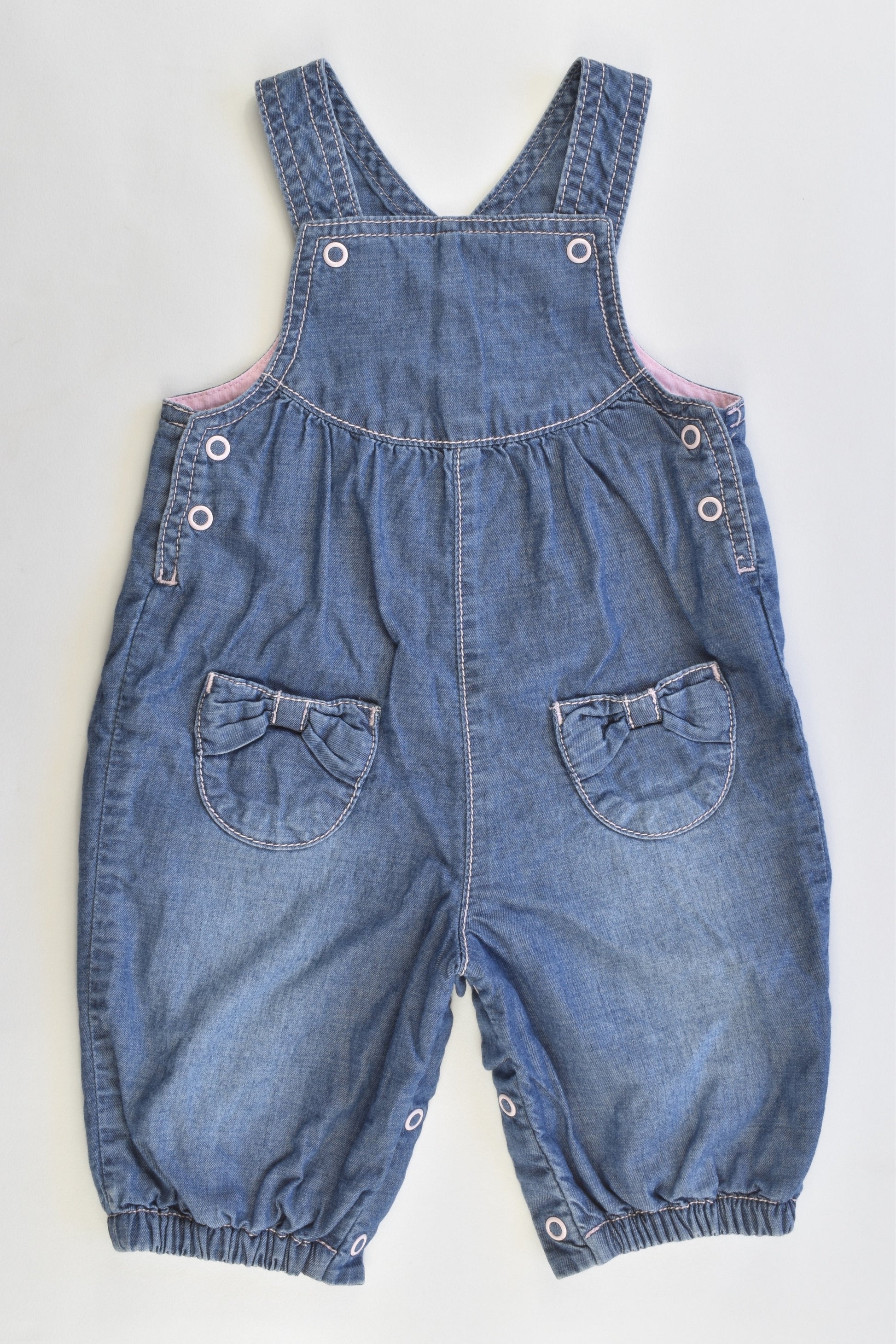 Mothercare Size 0-3 months (Up to 6.5 kg) Lined Denim Overalls