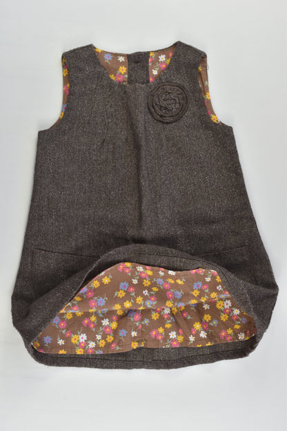 Mothercare Size 0 (6-9 months) Winter Dress with Floral Lining