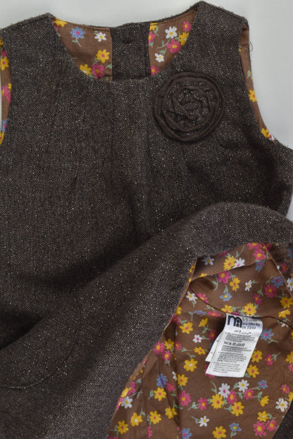 Mothercare Size 0 (6-9 months) Winter Dress with Floral Lining
