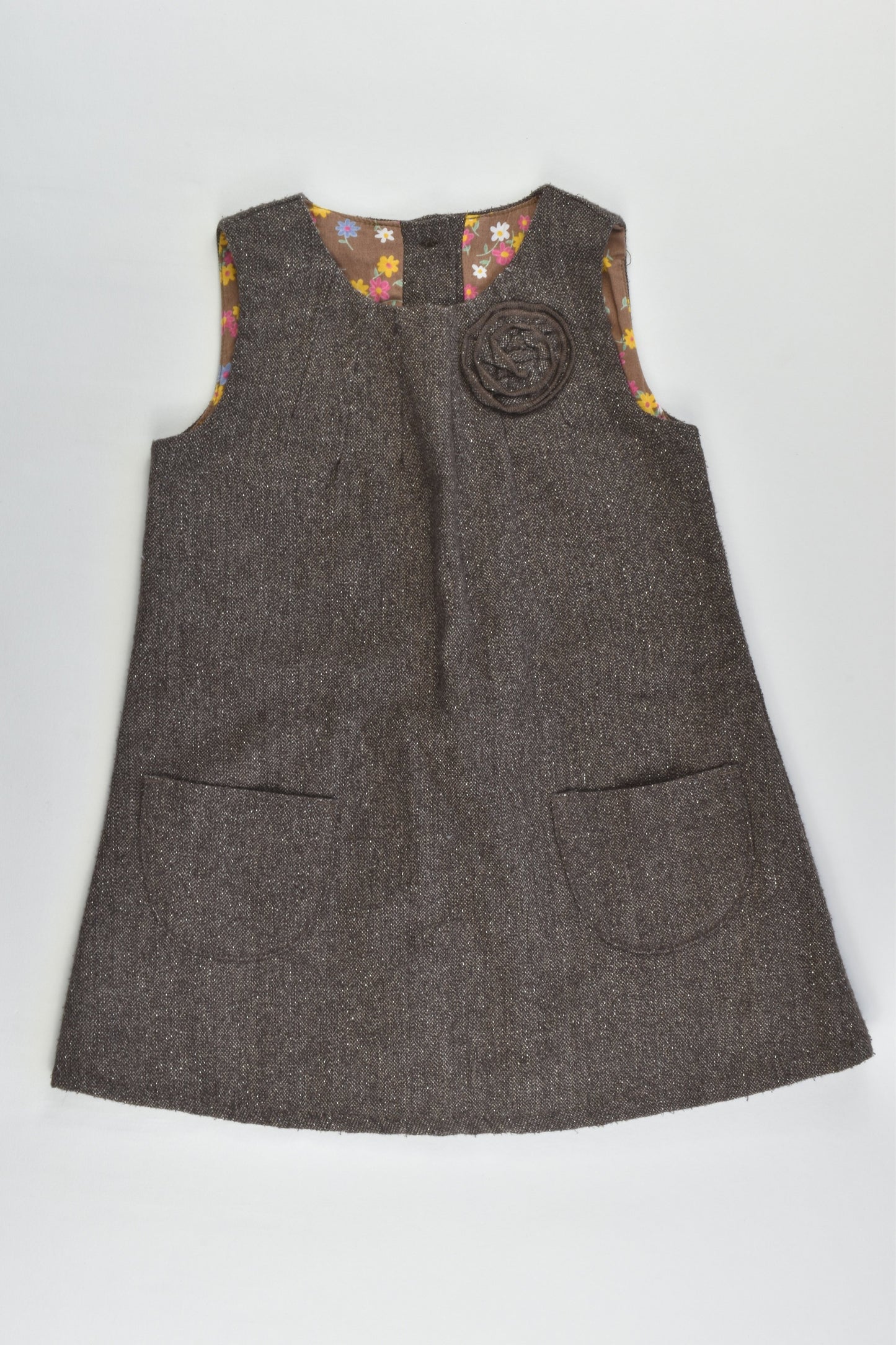 Mothercare Size 0 (6-9 months) Winter Dress with Floral Lining