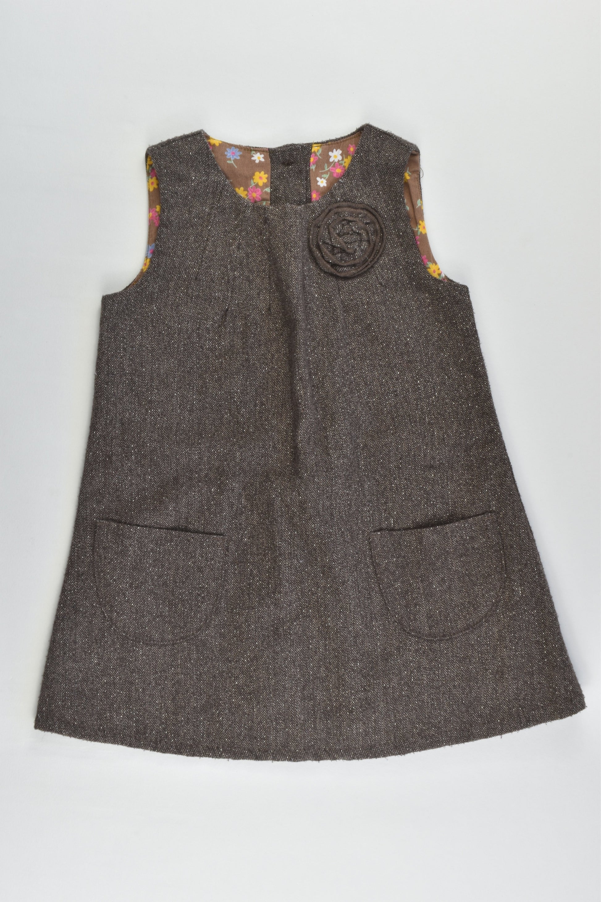 Mothercare Size 0 (6-9 months) Winter Dress with Floral Lining