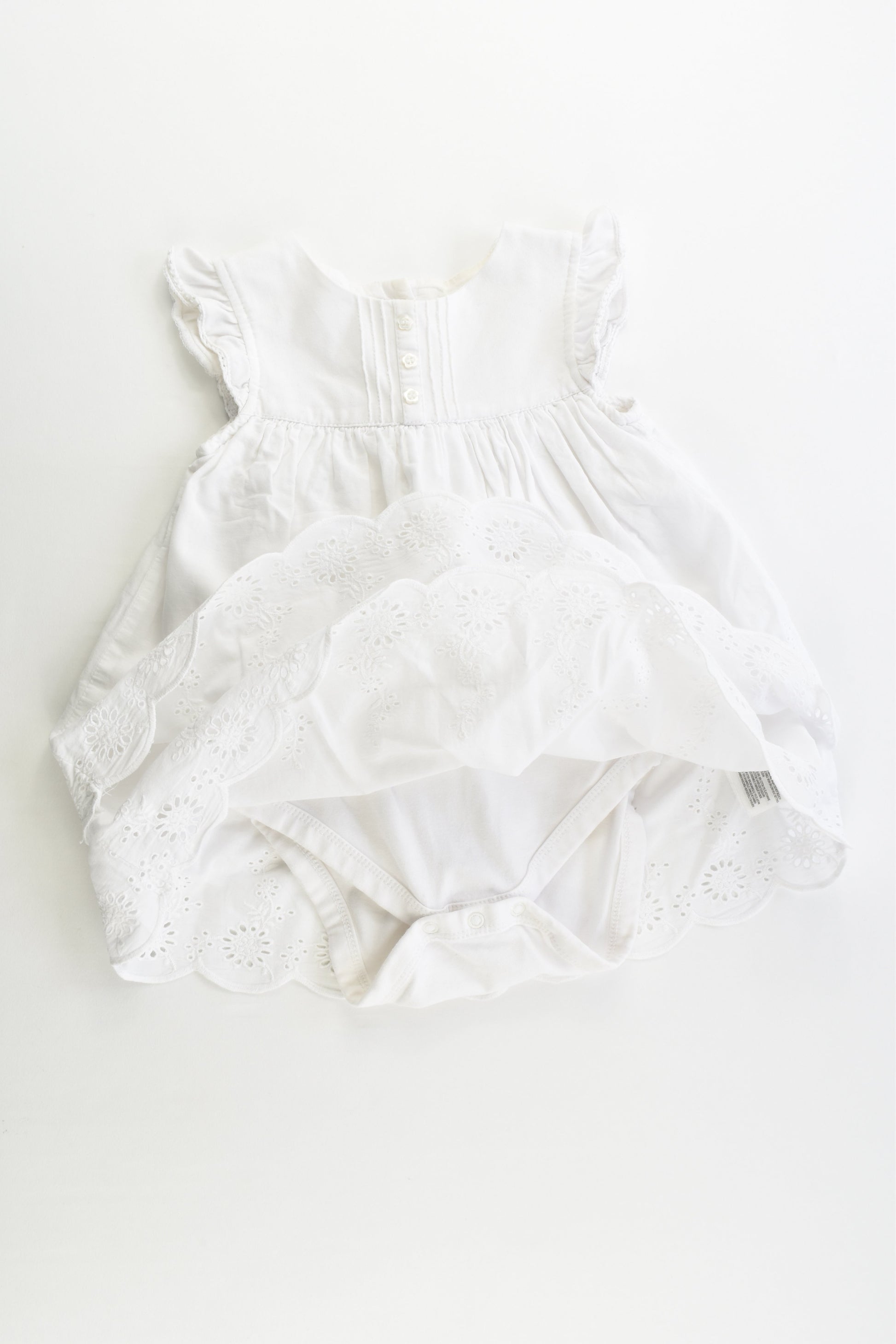 Mothercare Size 0 (9-12 months, 80 cm) Lace Dress with Bodysuit Underneath
