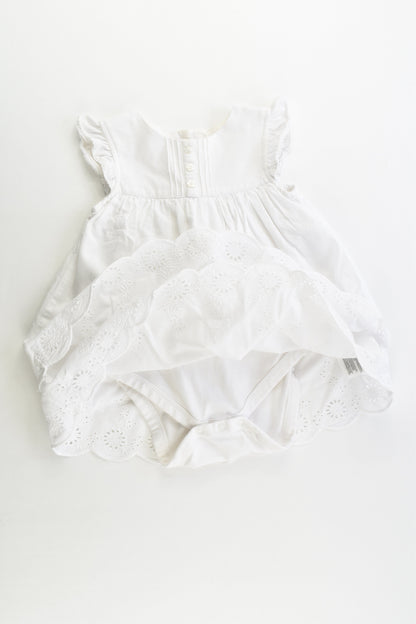 Mothercare Size 0 (9-12 months, 80 cm) Lace Dress with Bodysuit Underneath
