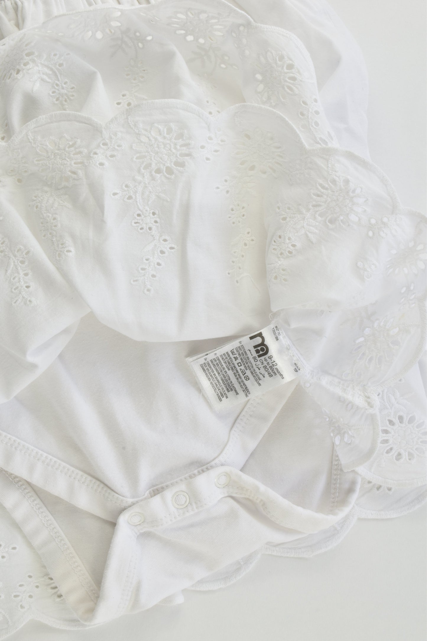 Mothercare Size 0 (9-12 months, 80 cm) Lace Dress with Bodysuit Underneath