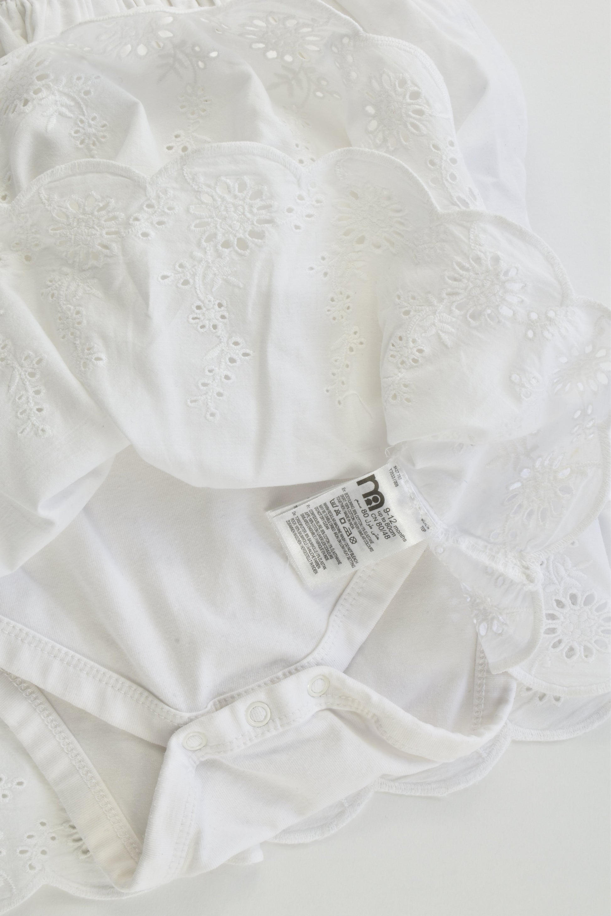 Mothercare Size 0 (9-12 months, 80 cm) Lace Dress with Bodysuit Underneath