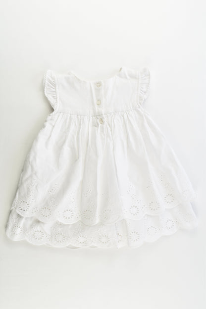 Mothercare Size 0 (9-12 months, 80 cm) Lace Dress with Bodysuit Underneath