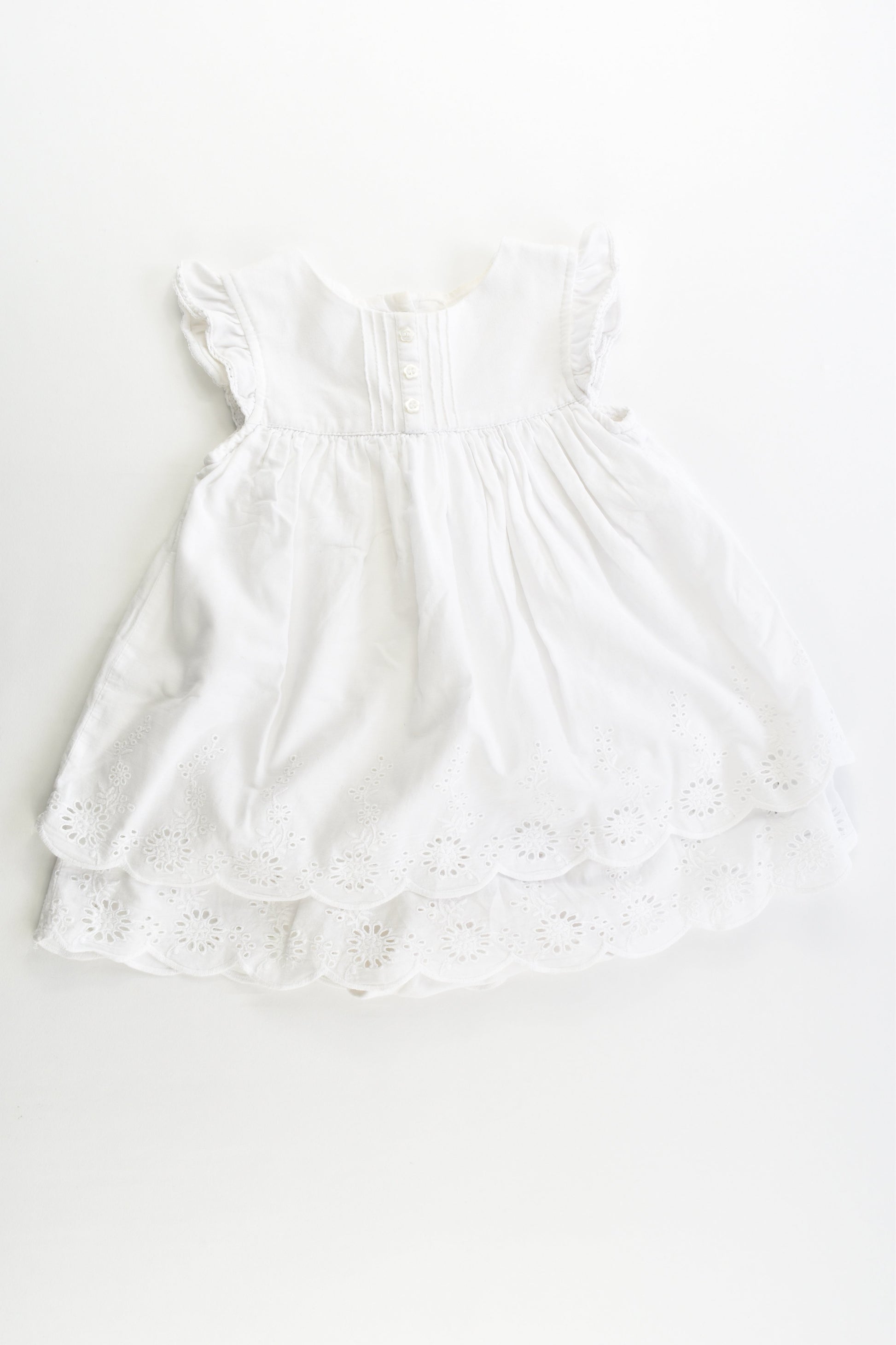 Mothercare Size 0 (9-12 months, 80 cm) Lace Dress with Bodysuit Underneath