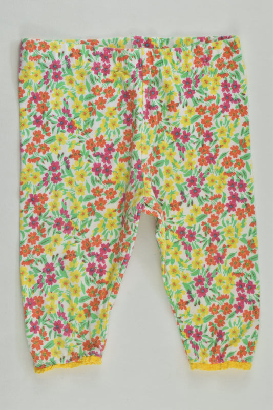 Mothercare Size 0 (9-12 months) Floral Capri Leggings