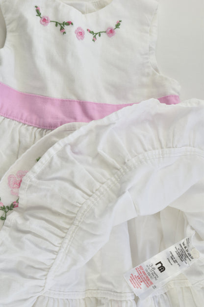 Mothercare Size 00 (3-6 months) Linen/Cotton Lined Dress and Bloomers