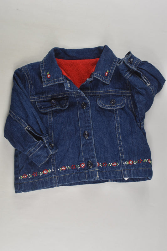 Mothercare Size 000 Fleece Lined Denim Jacket