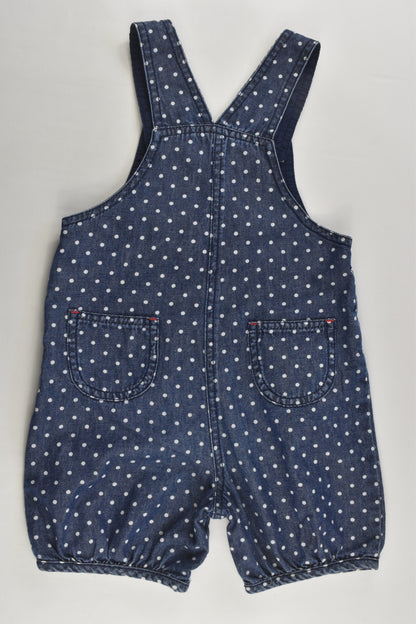 Mothercare Size 1 (12-18 months, 86 cm) Lightweight Polka Dots Denim Short Overalls