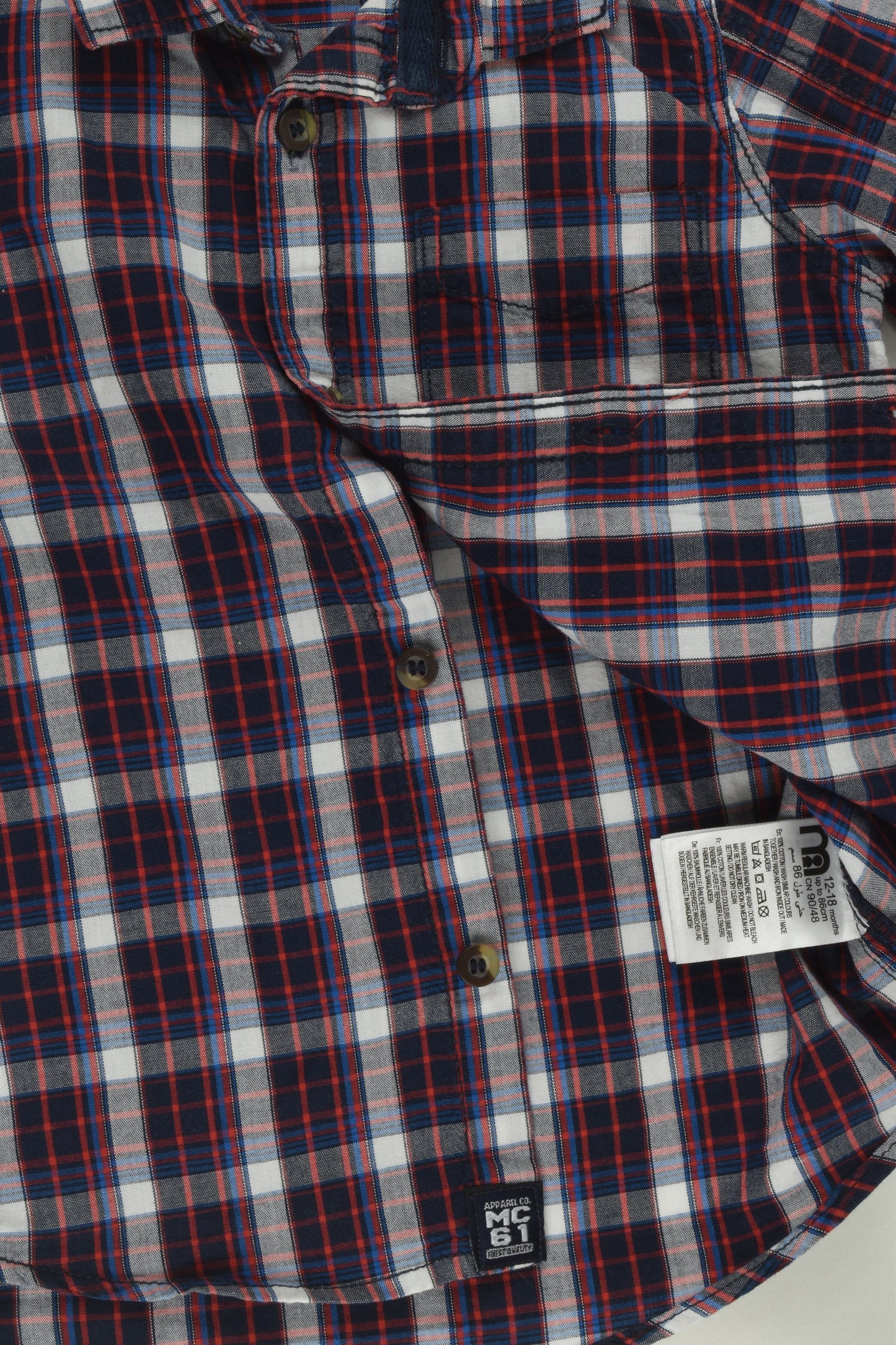 Mothercare Size 1 (12-18 months) Checked Shirt