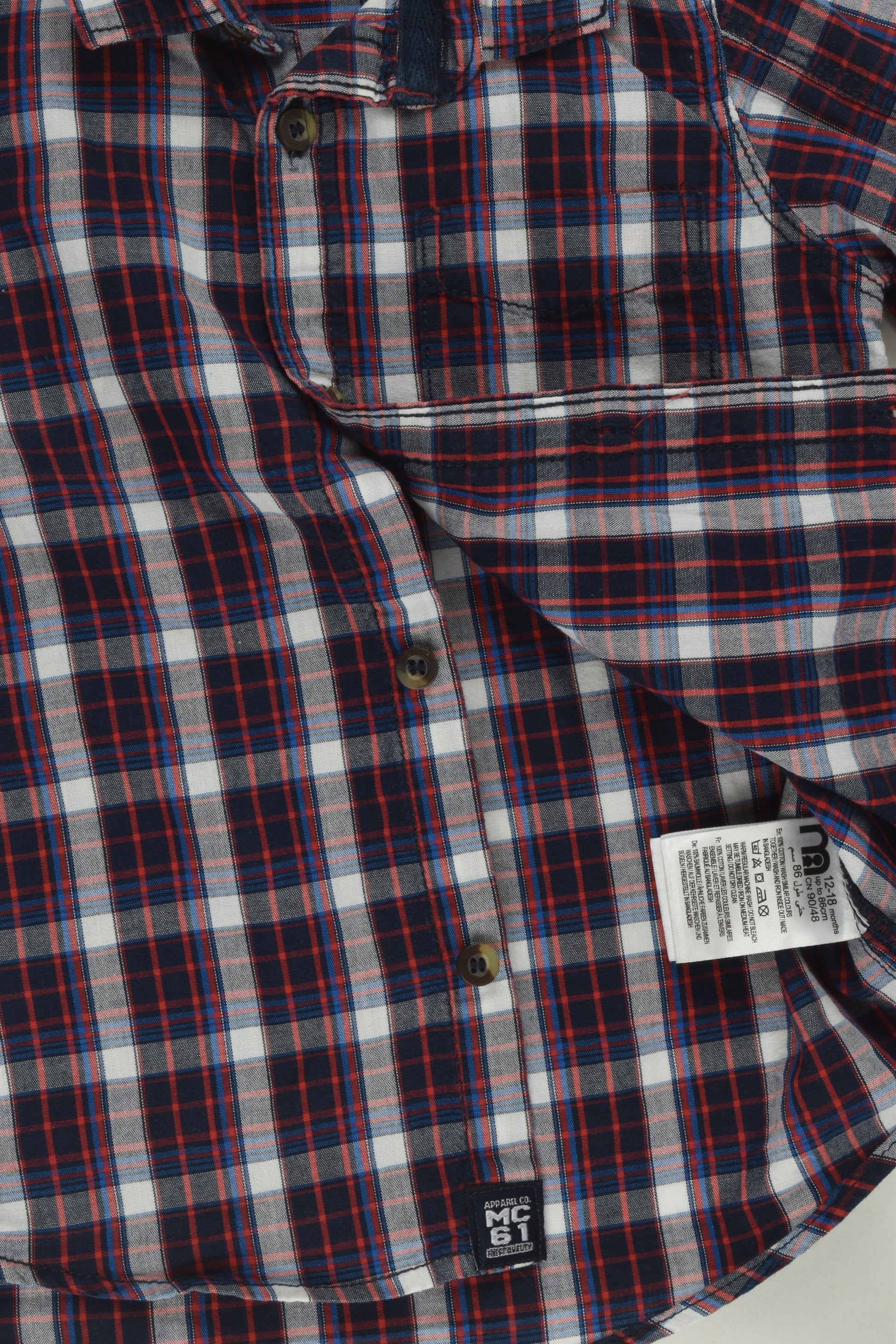 Mothercare Size 1 (12-18 months) Checked Shirt
