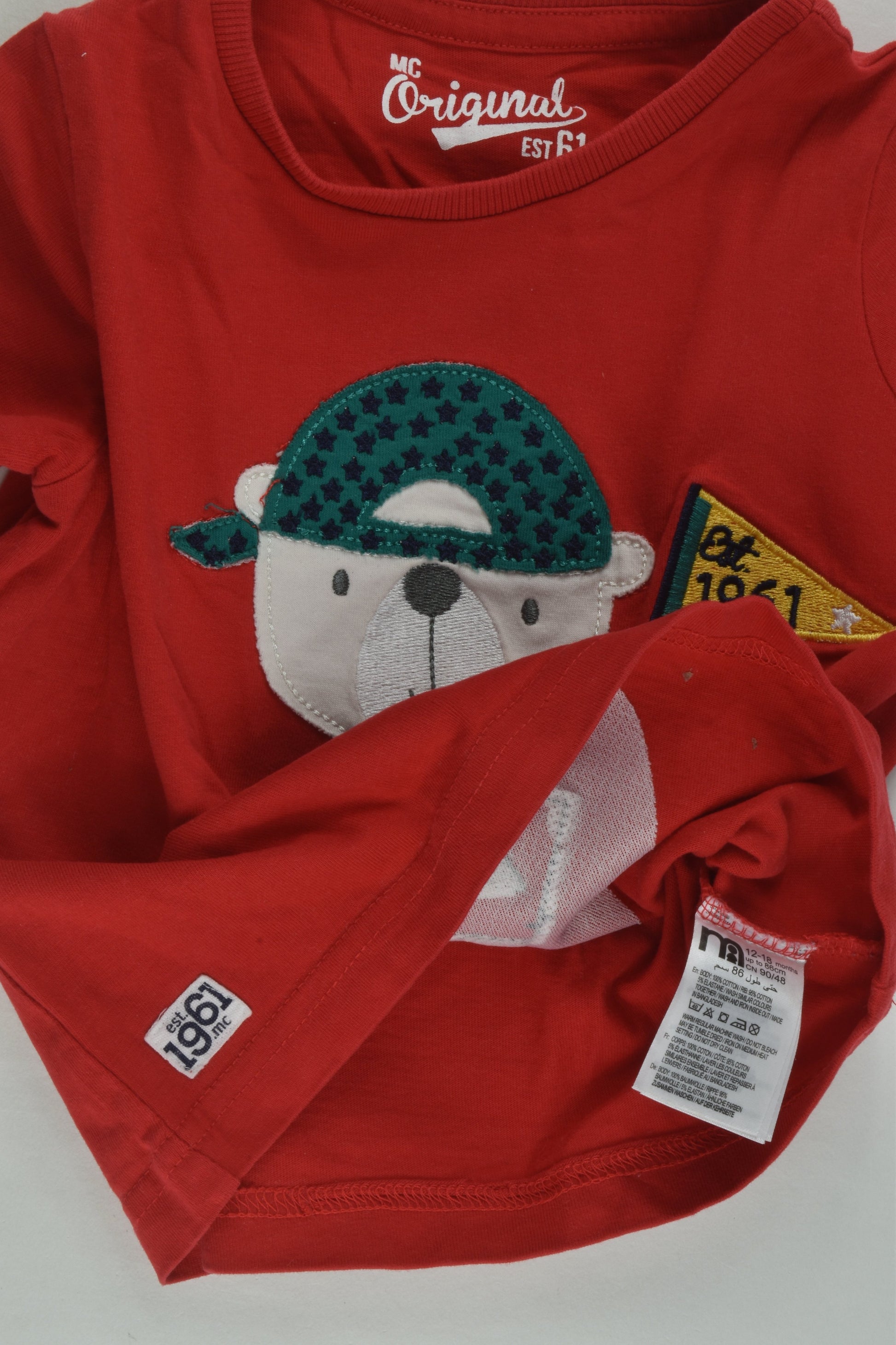 Mothercare Size 1 Bear T-shirt