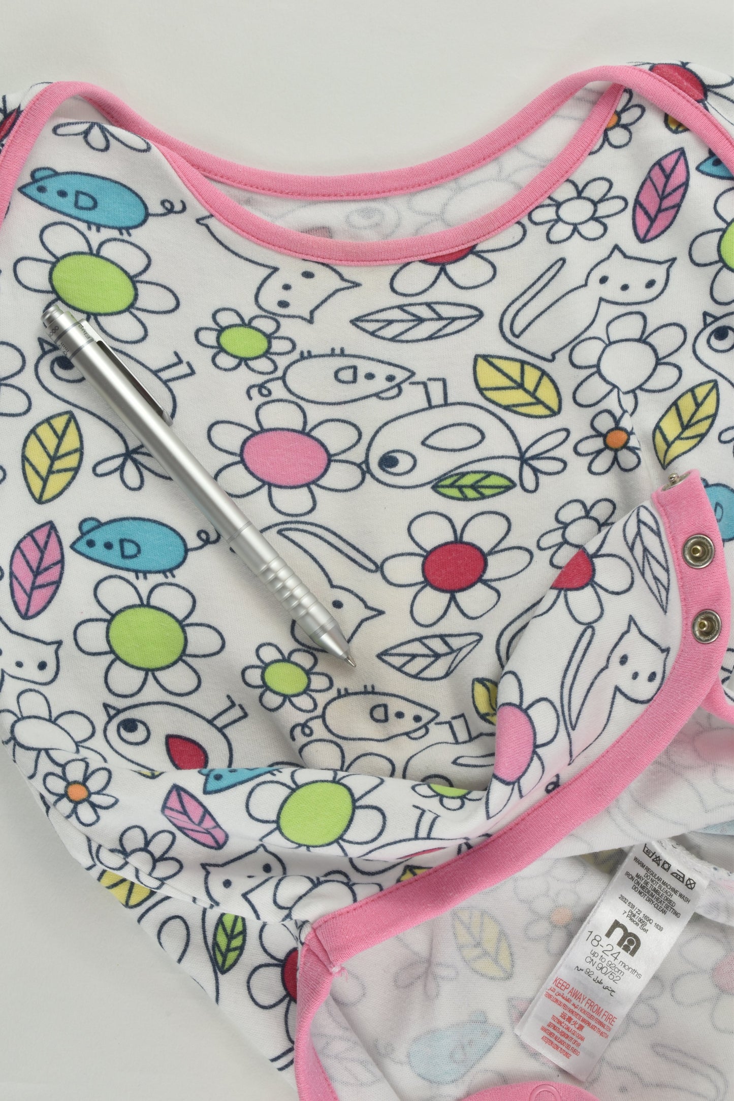 Mothercare Size 2 (18-24 months, up to 92 cm) Birds and Other Animals Bodysuit