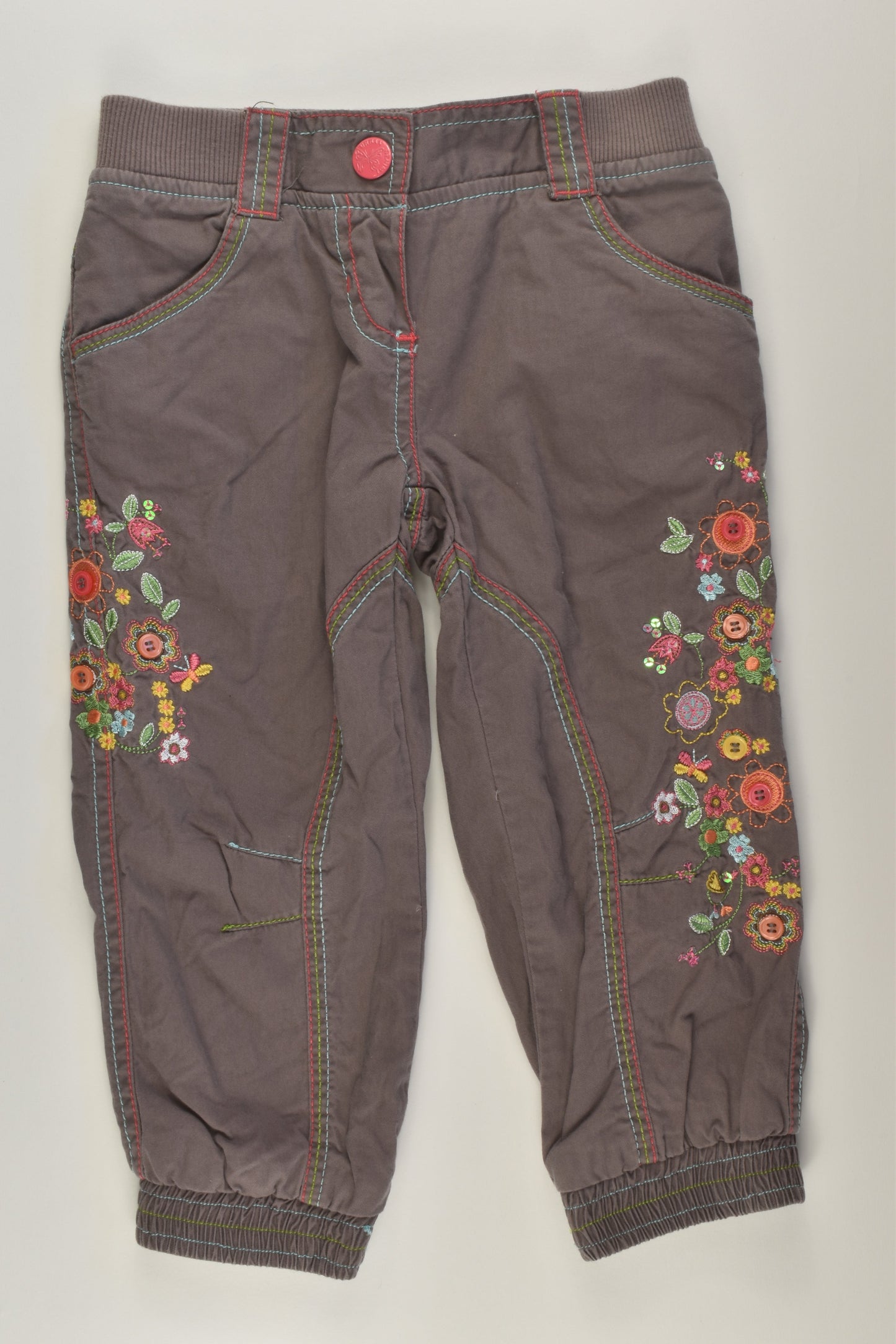 Mothercare Size 2 Lined Embroidery Pants