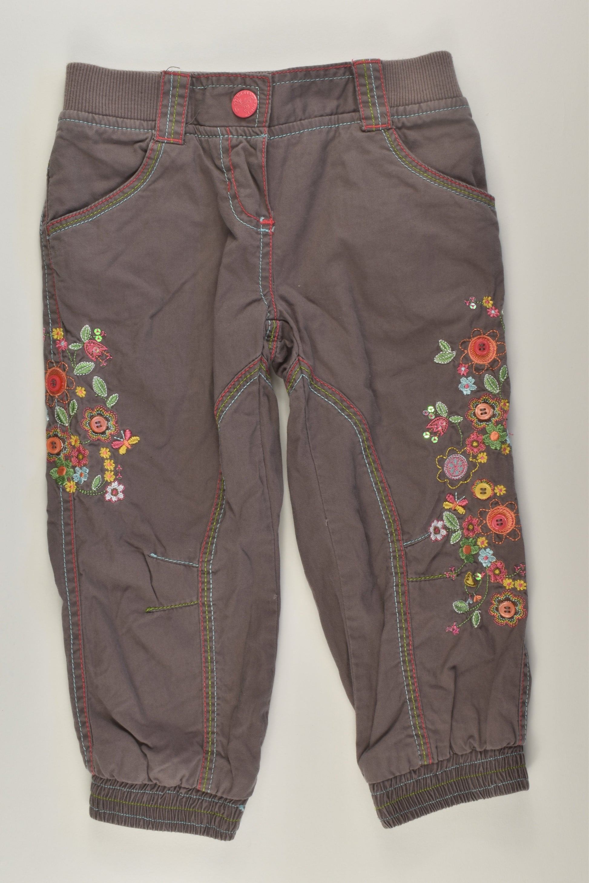 Mothercare Size 2 Lined Embroidery Pants