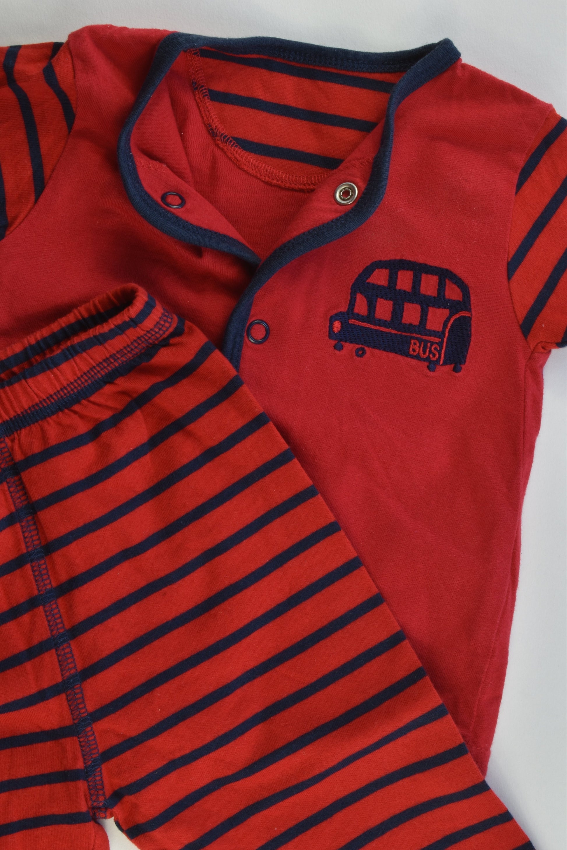 Mothercare Size 3-6 months (00) Red/Striped Bus Set