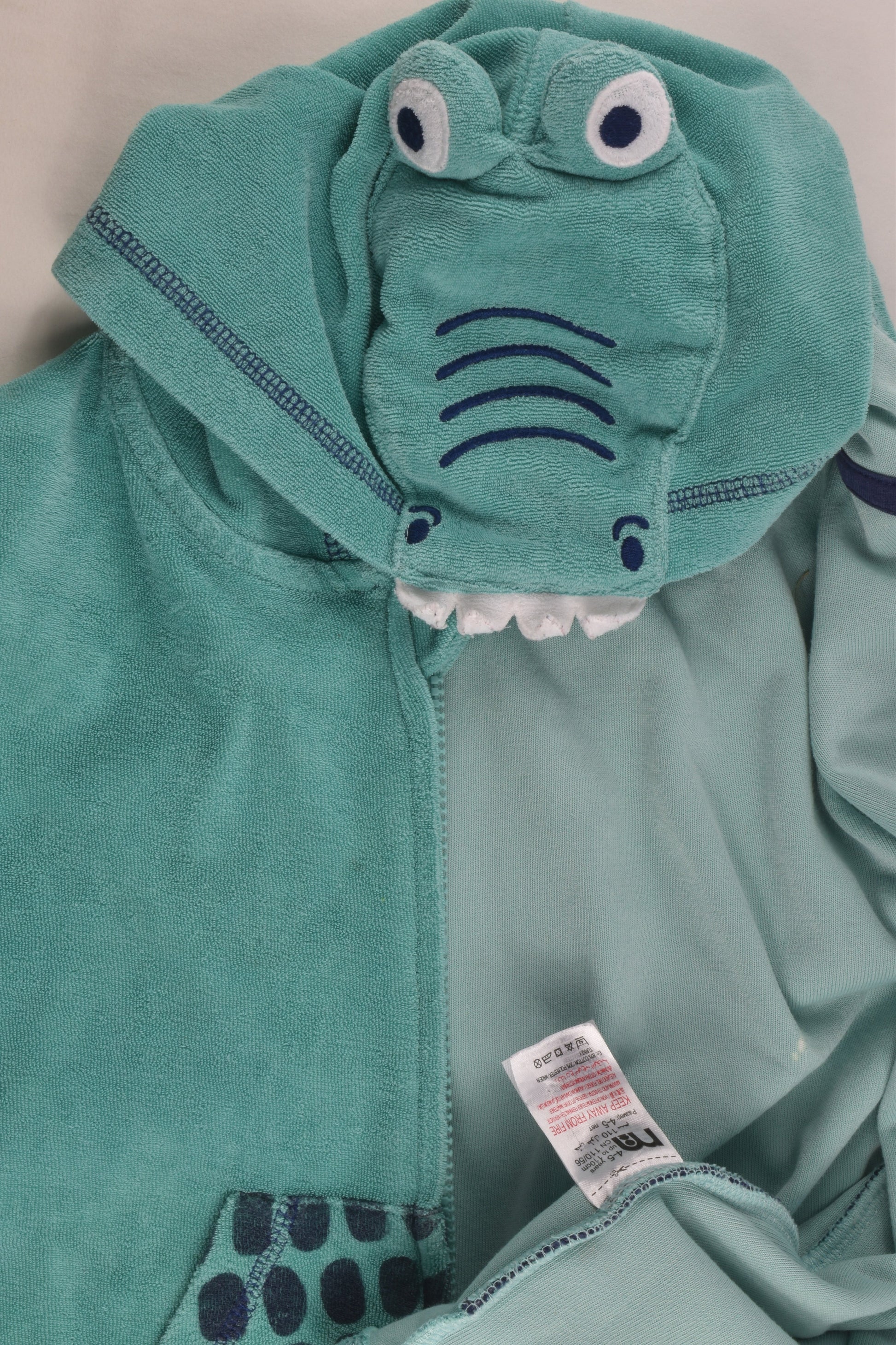 Mothercare Size 4-5 Crocodile Terry Zip Jumper