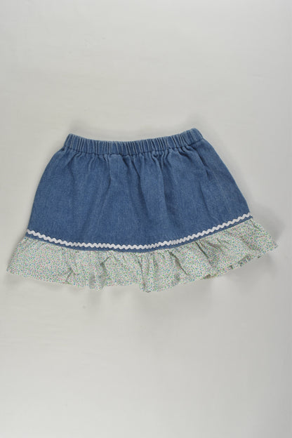 Munkmelon Size 3 Handmade Denim Skirt