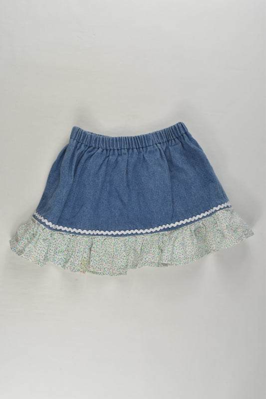 Munkmelon Size 3 Handmade Denim Skirt
