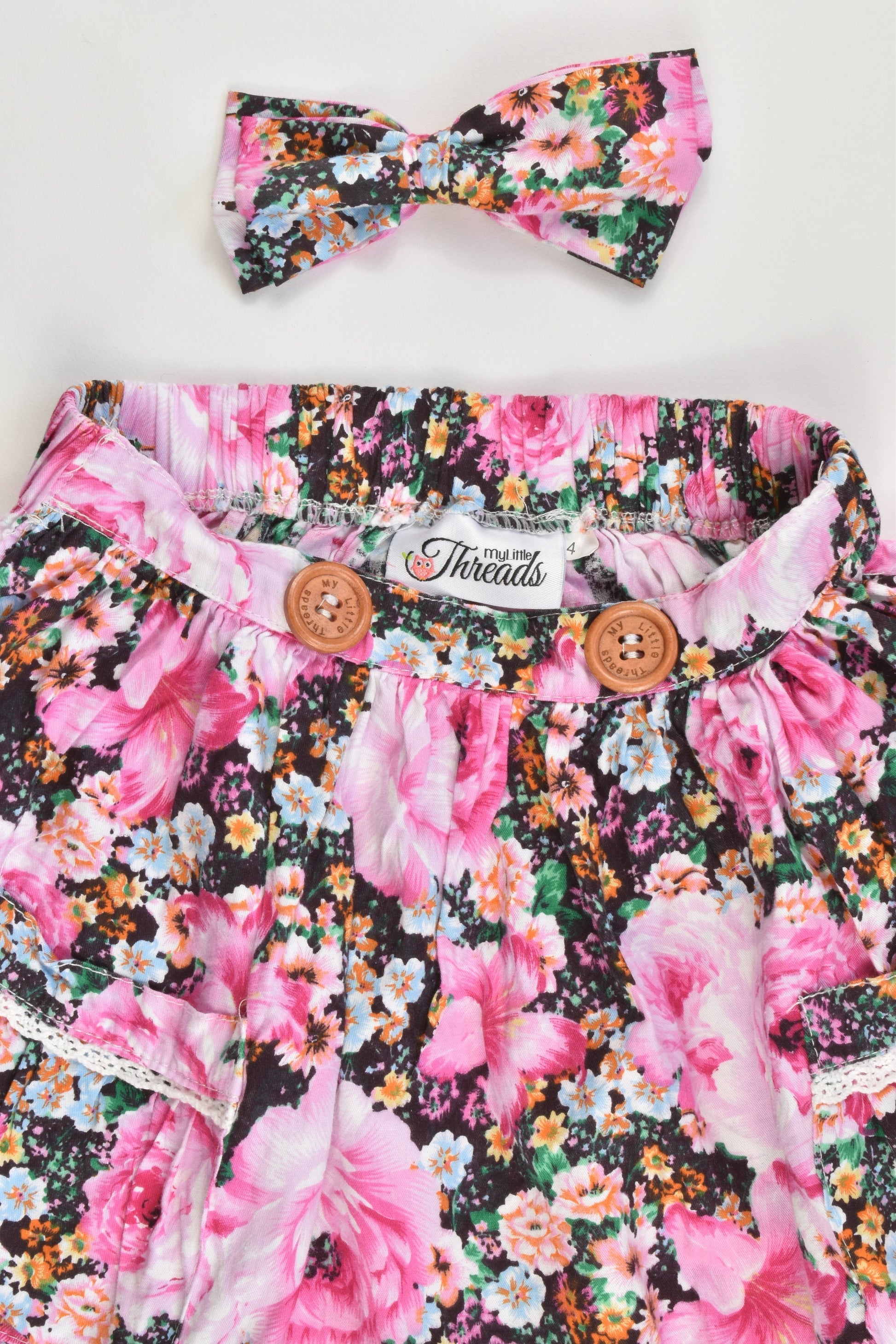 My Little Threads Size 4 Skirt and matching Bow