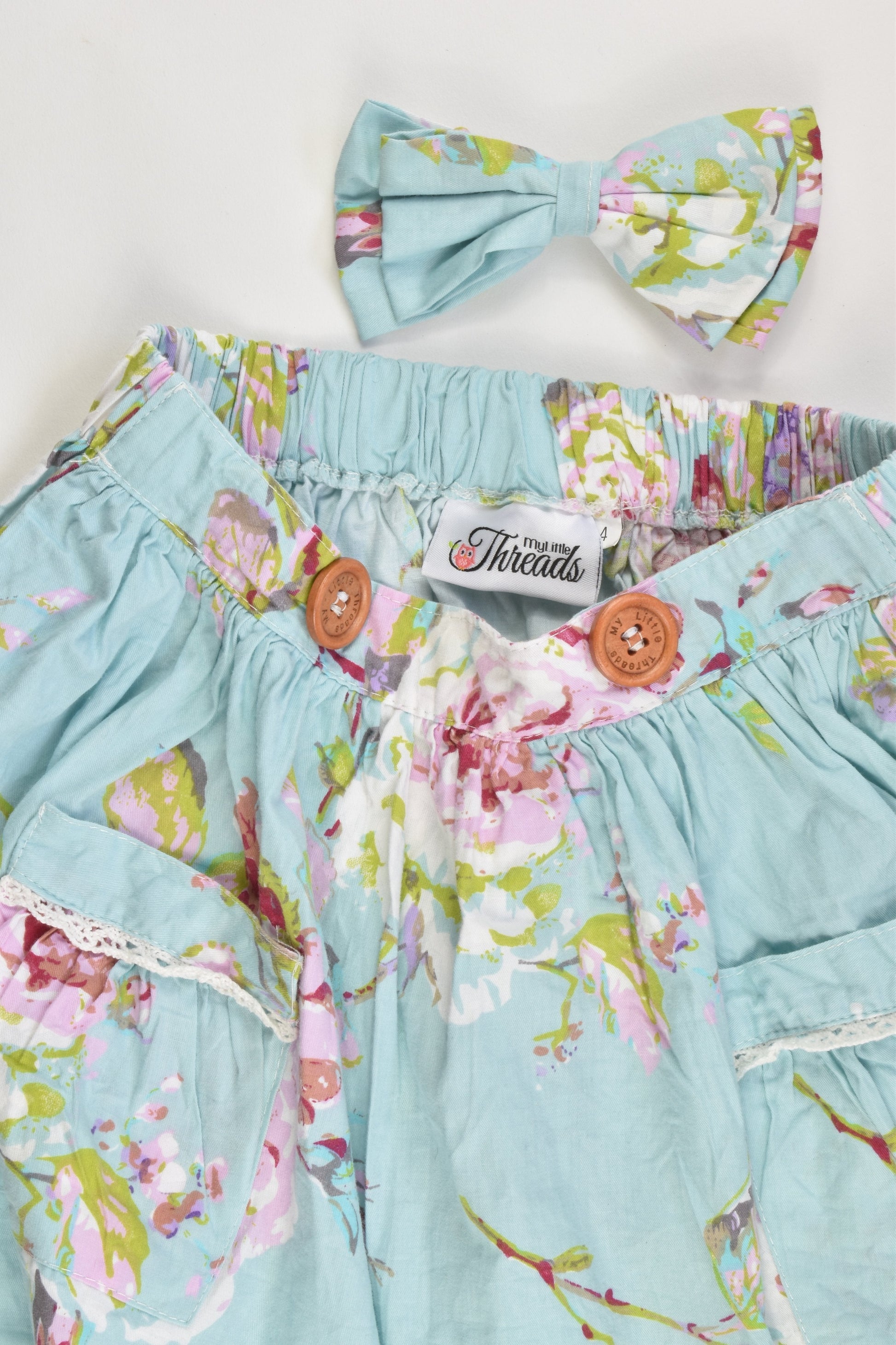 My Little Threads Size 4 Skirt with matching Bow