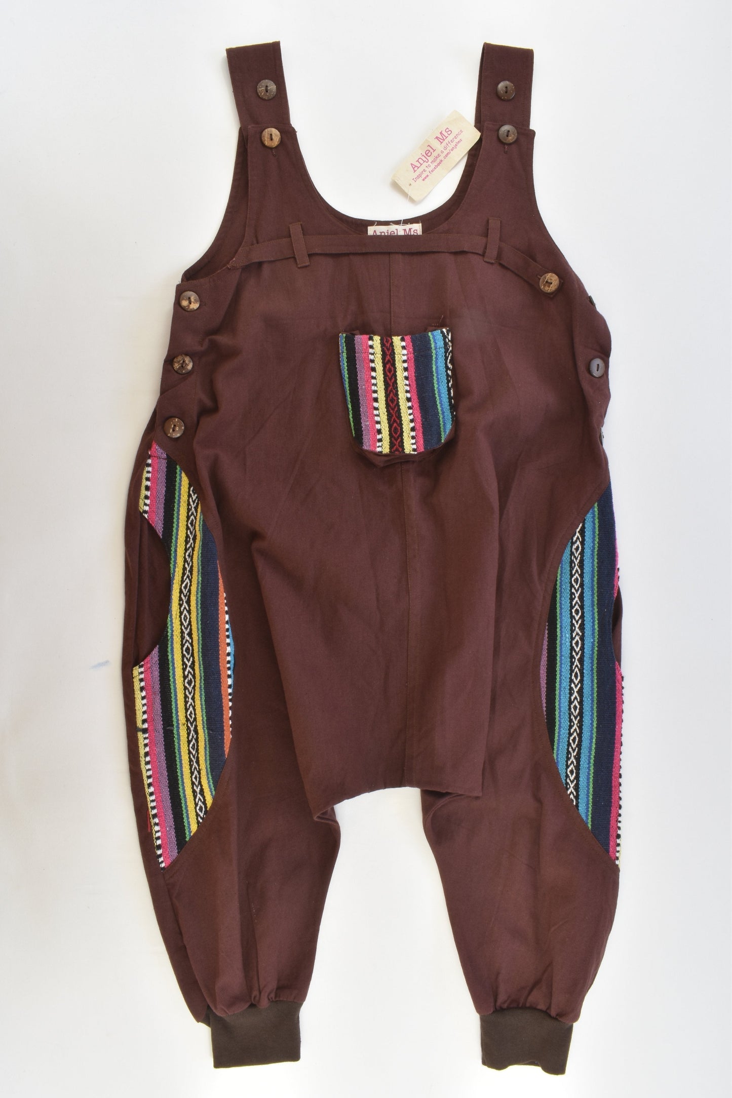 NEW Anjel Ms Size approx 4-6 Baggy Nepal Overalls