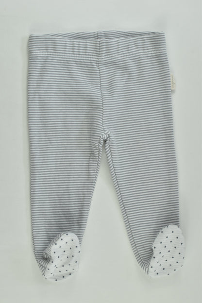 NEW Anko Size 0000 Striped Organic Footed Pants