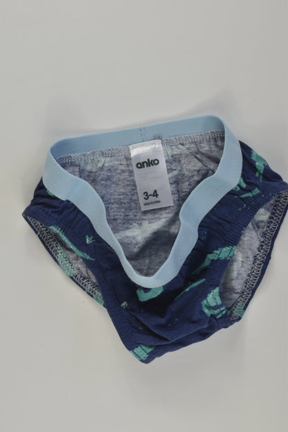 NEW Anko Size 3-4 Crocodile Underwear
