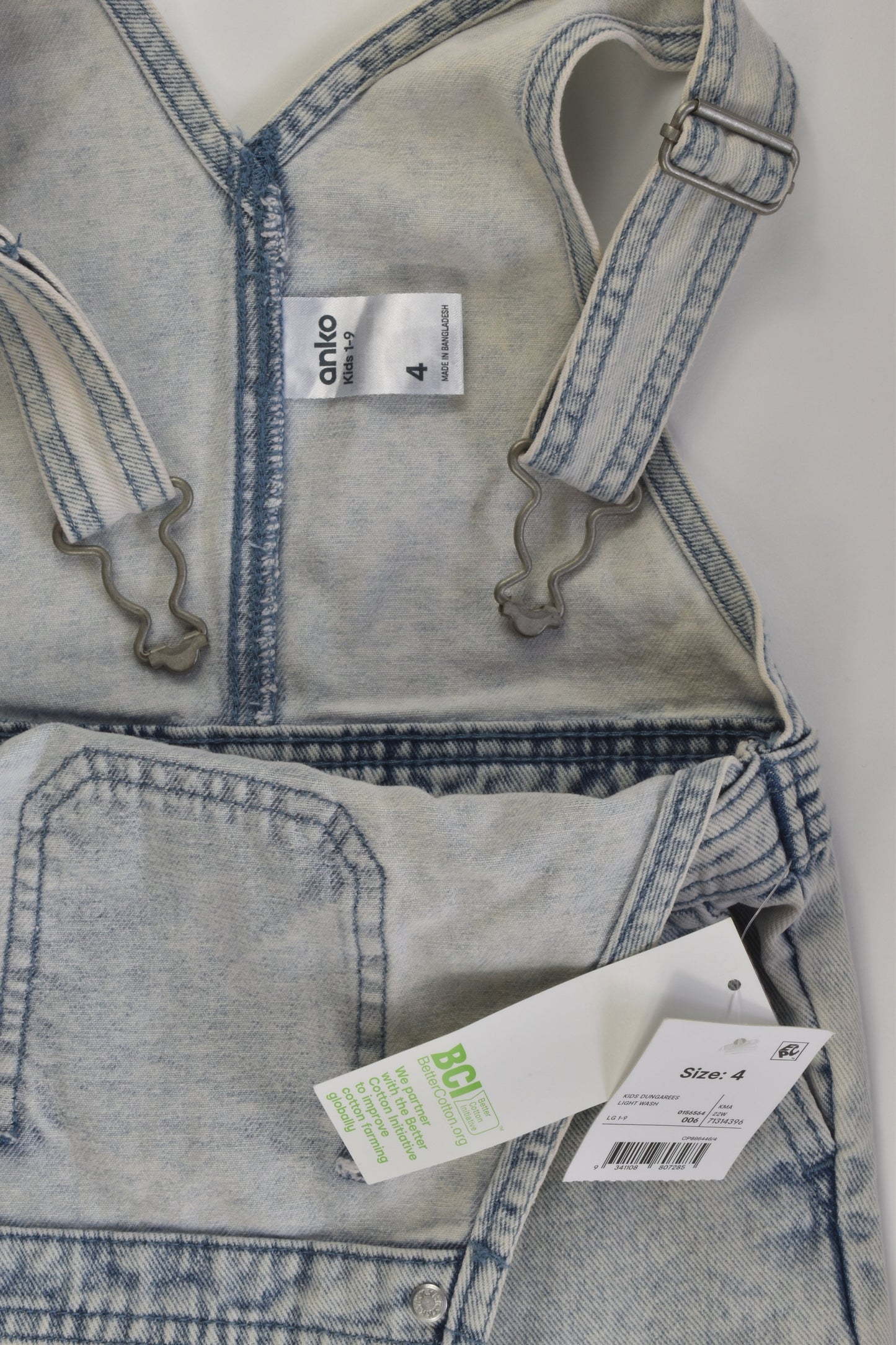 NEW Anko Size 4 Acid Wash Denim Overalls