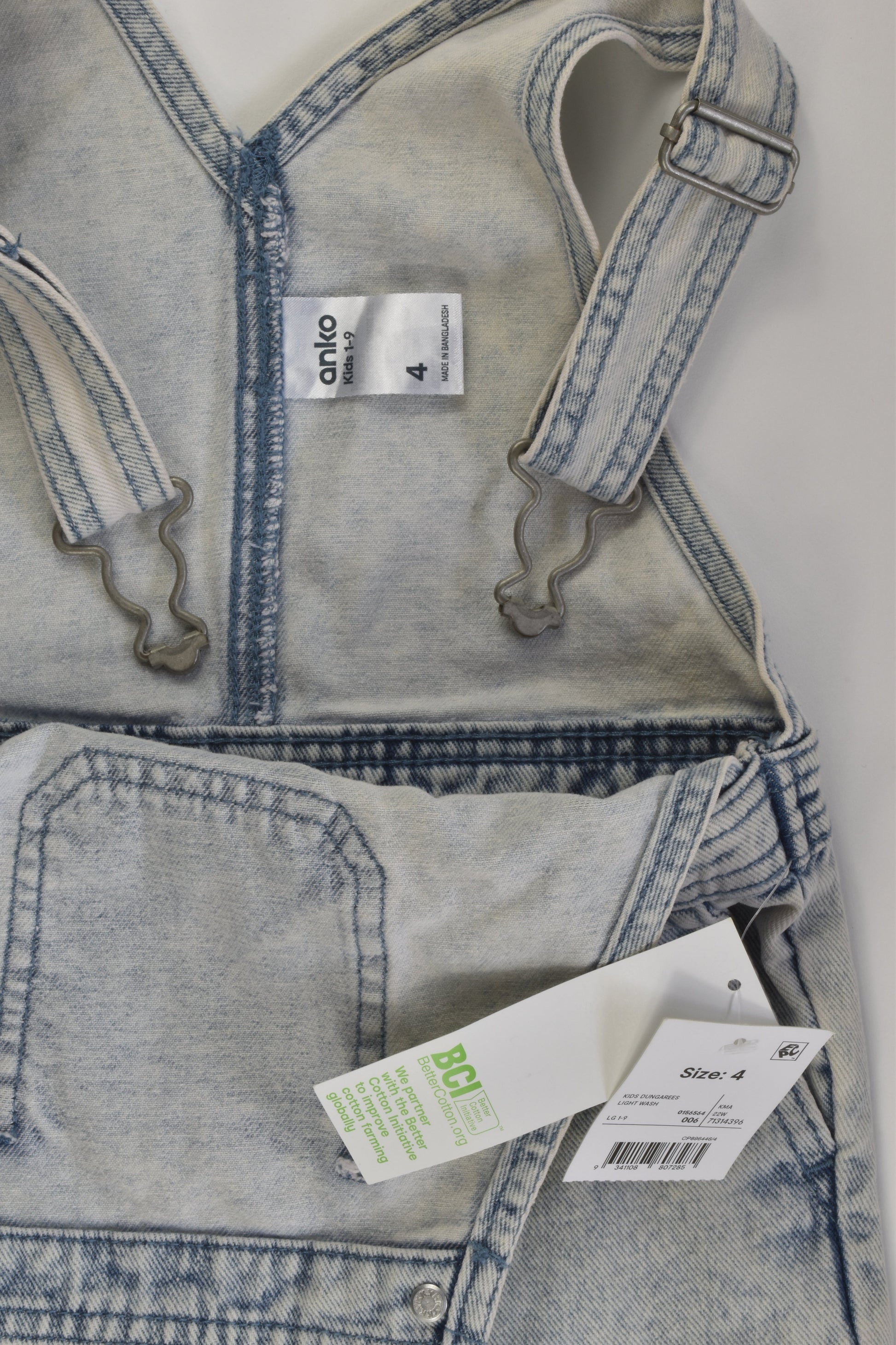 NEW Anko Size 4 Acid Wash Denim Overalls