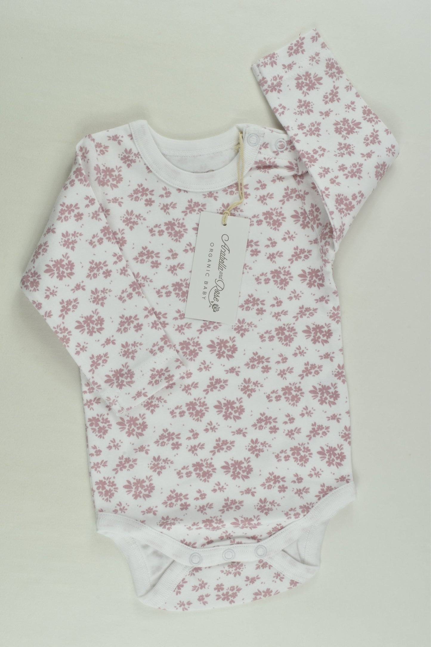 NEW Arabella and Rose Size 00 Organic Floral Bodysuit