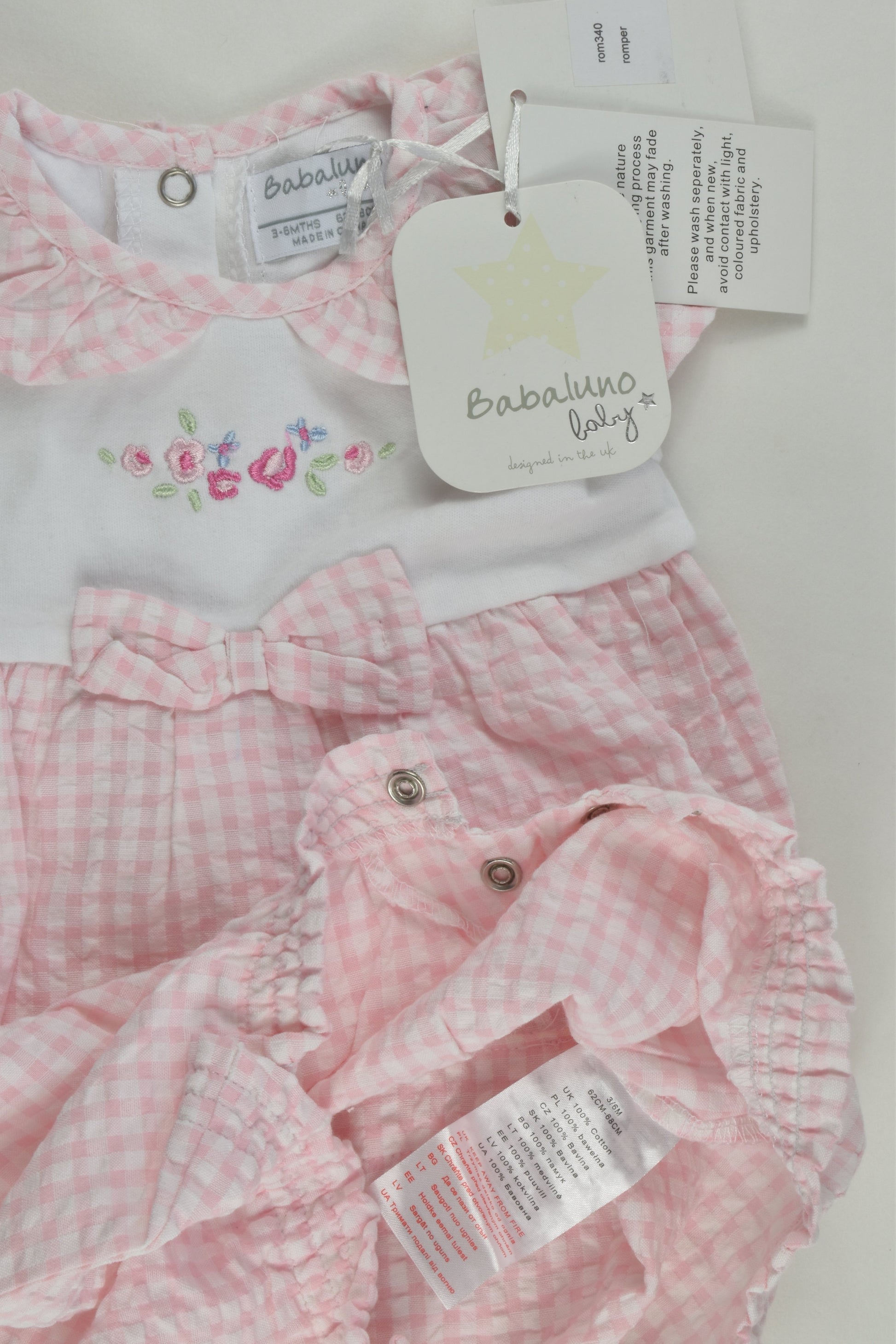 NEW Babaluno Size 00 (3-6 months) Summer Romper