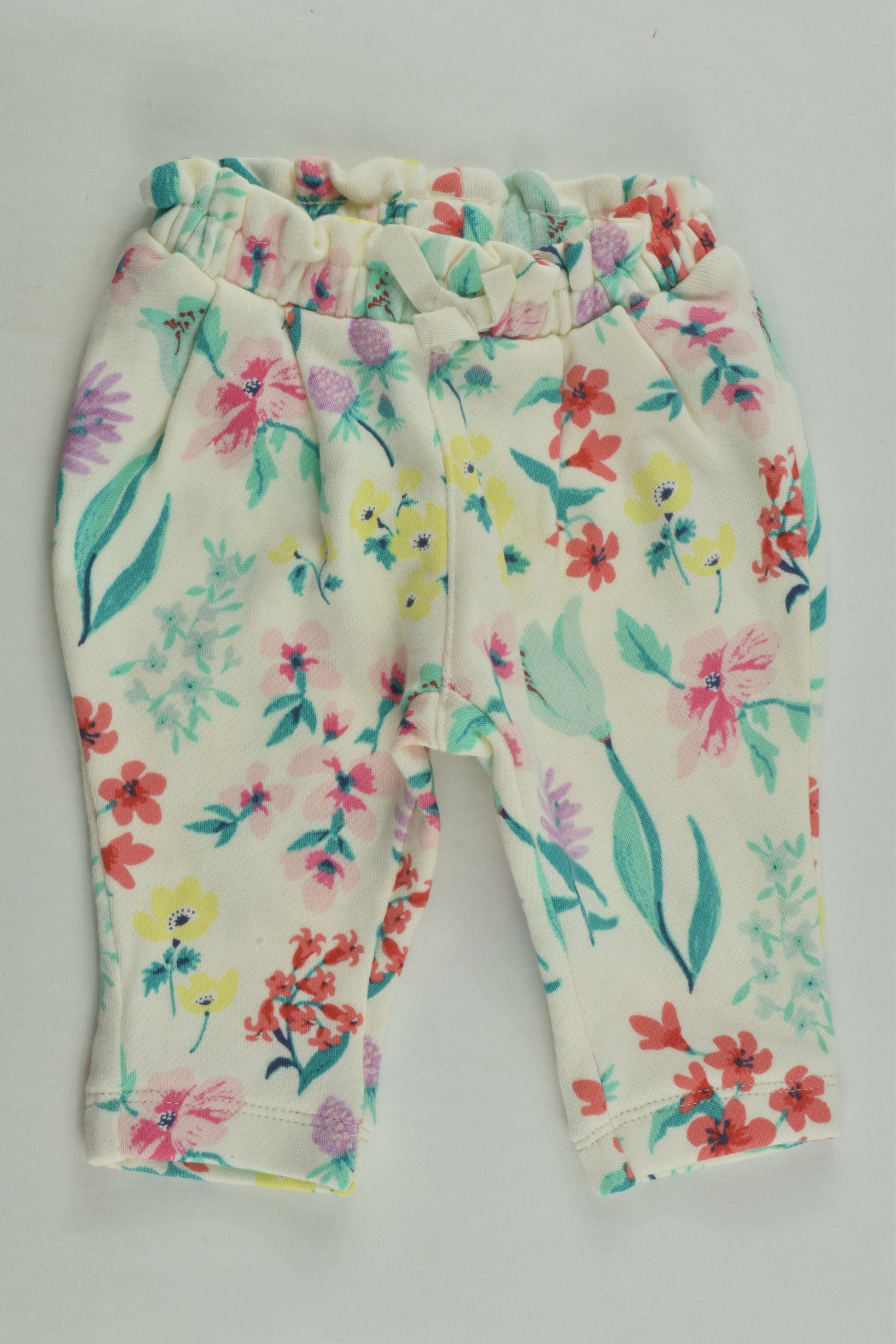 NEW Baby Gap Size 000 (0-3 months) Floral Track Pants