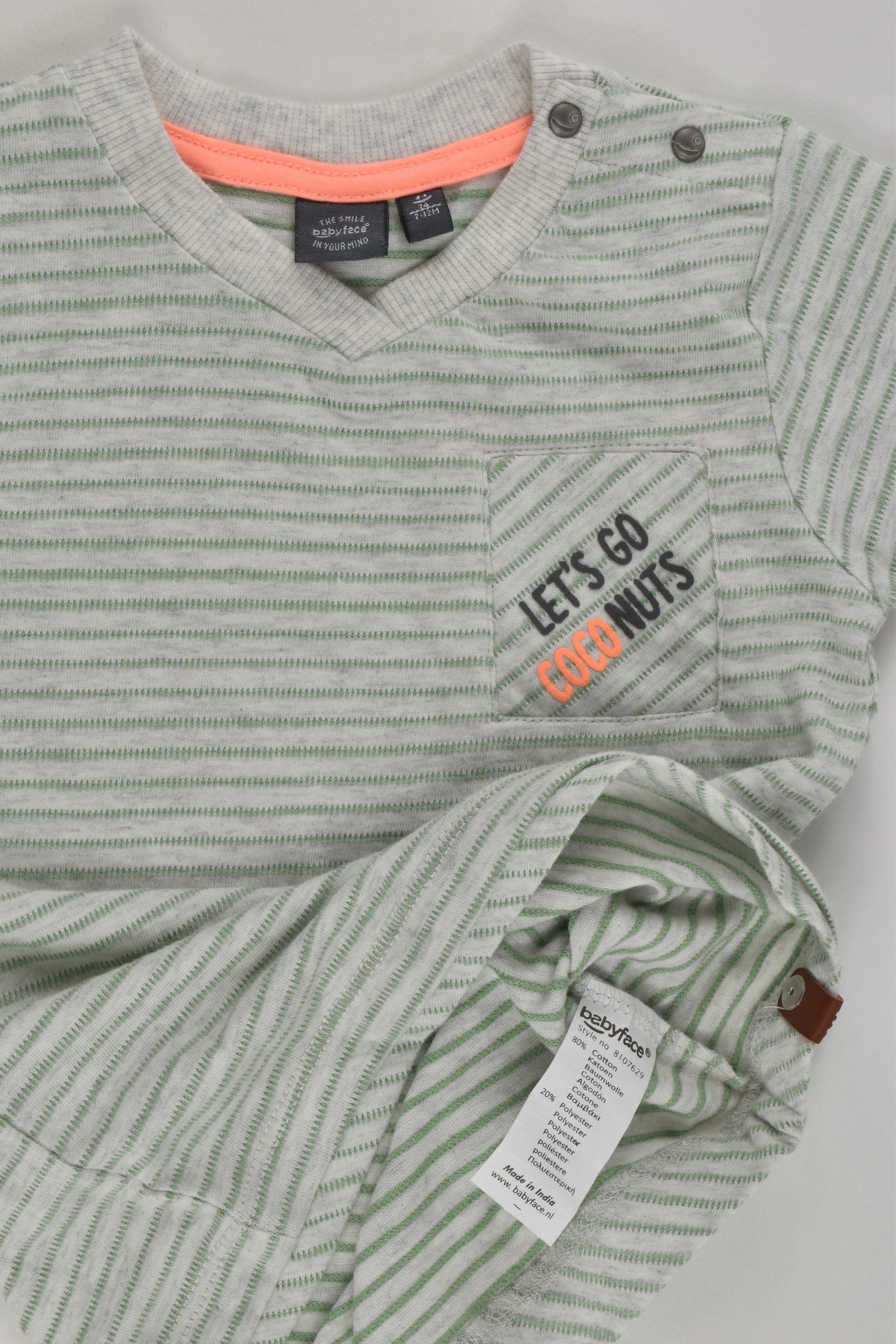 NEW Babyface Size 0 (74 cm) 'Let's Go Coconuts' T-shirt