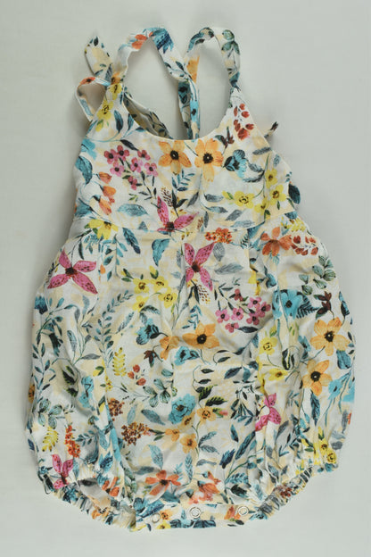 NEW Bambolina Clothing Size 0 Floral Linen/Cotton Romper