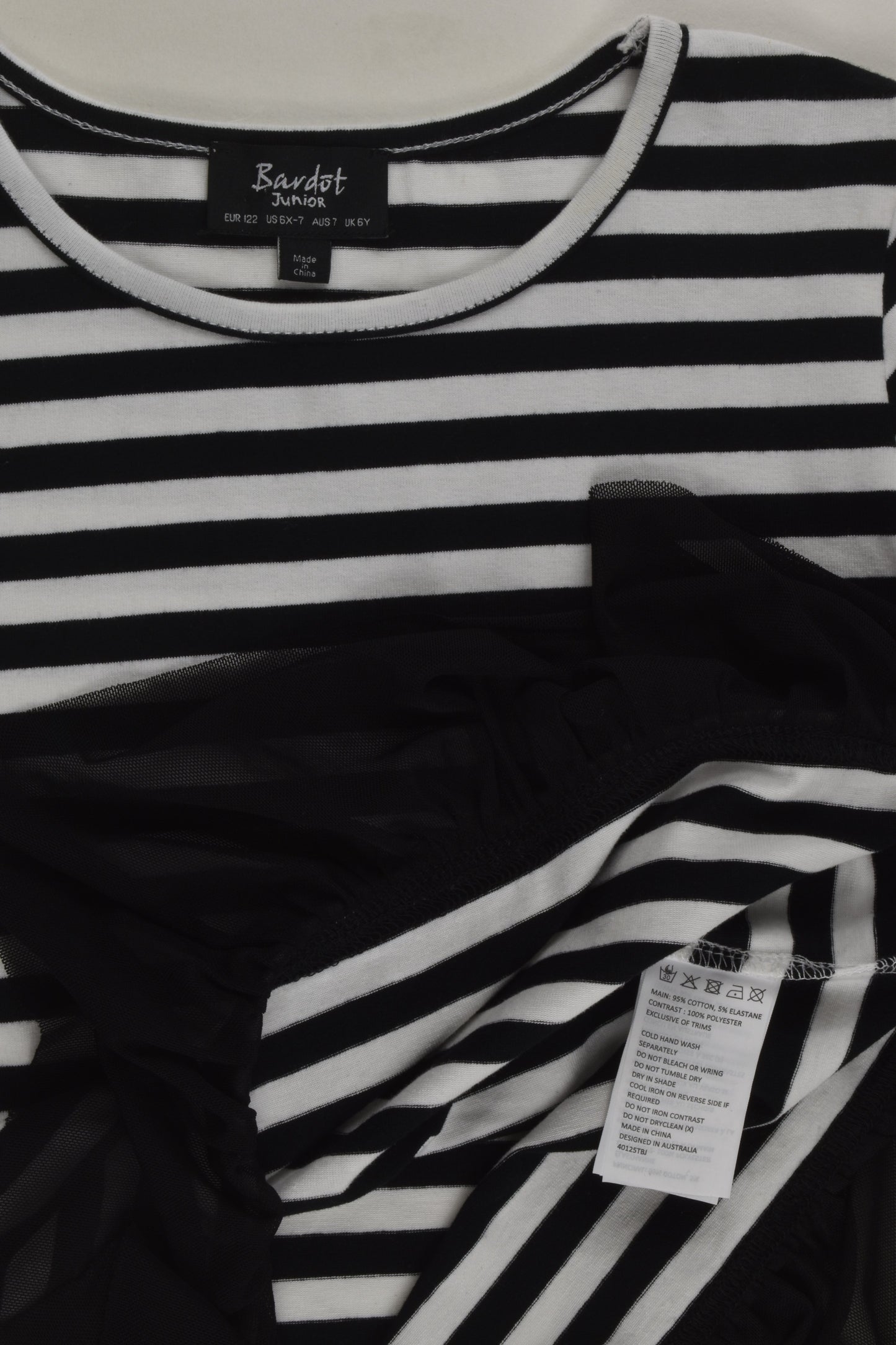 NEW Bardot Junior Size 7 (122 cm) Striped Top