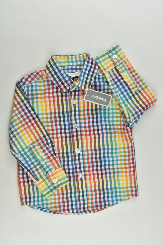 NEW Bluezoo Size 1 Checked Rainbow Colours Shirt