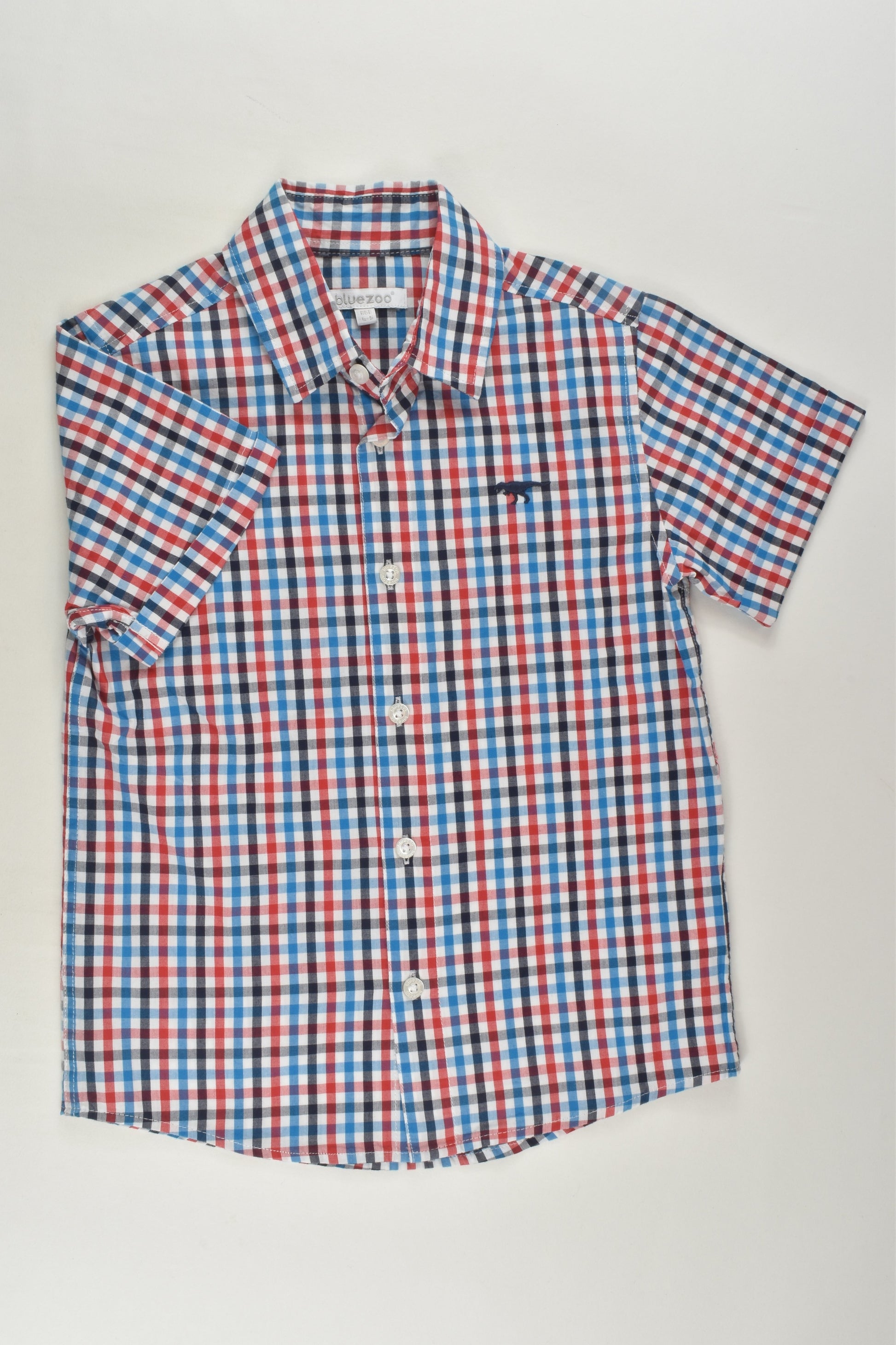 NEW Bluezoo Size 4-5 Checked T-Rex Shirt