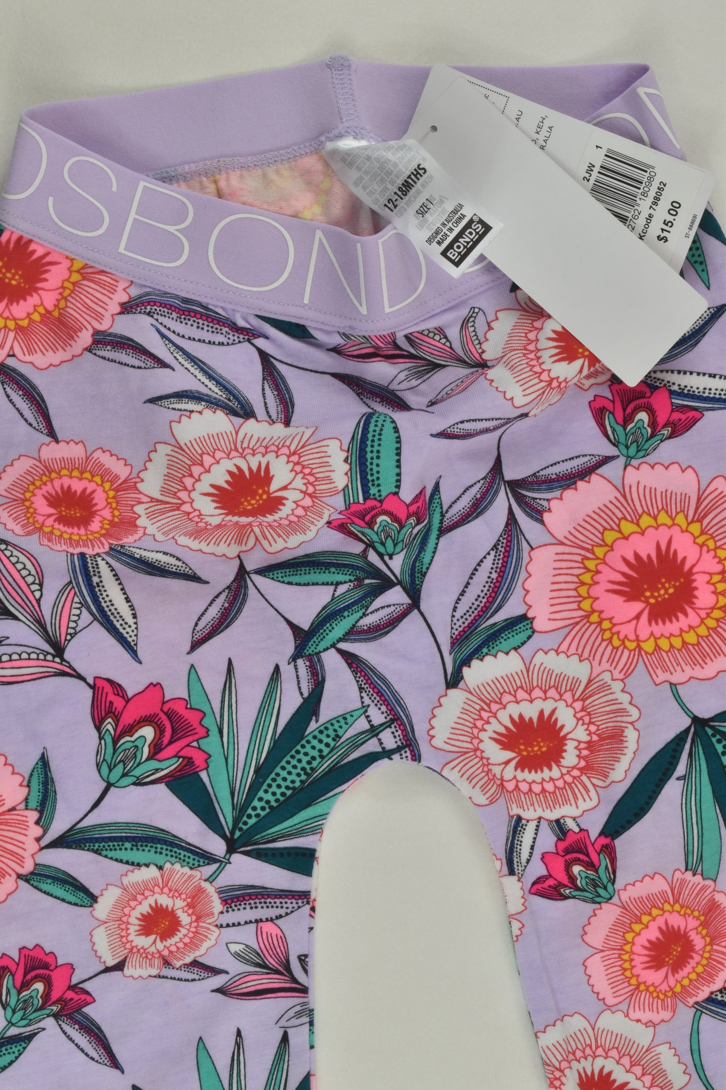 NEW Bonds Size 1 Floral Leggings