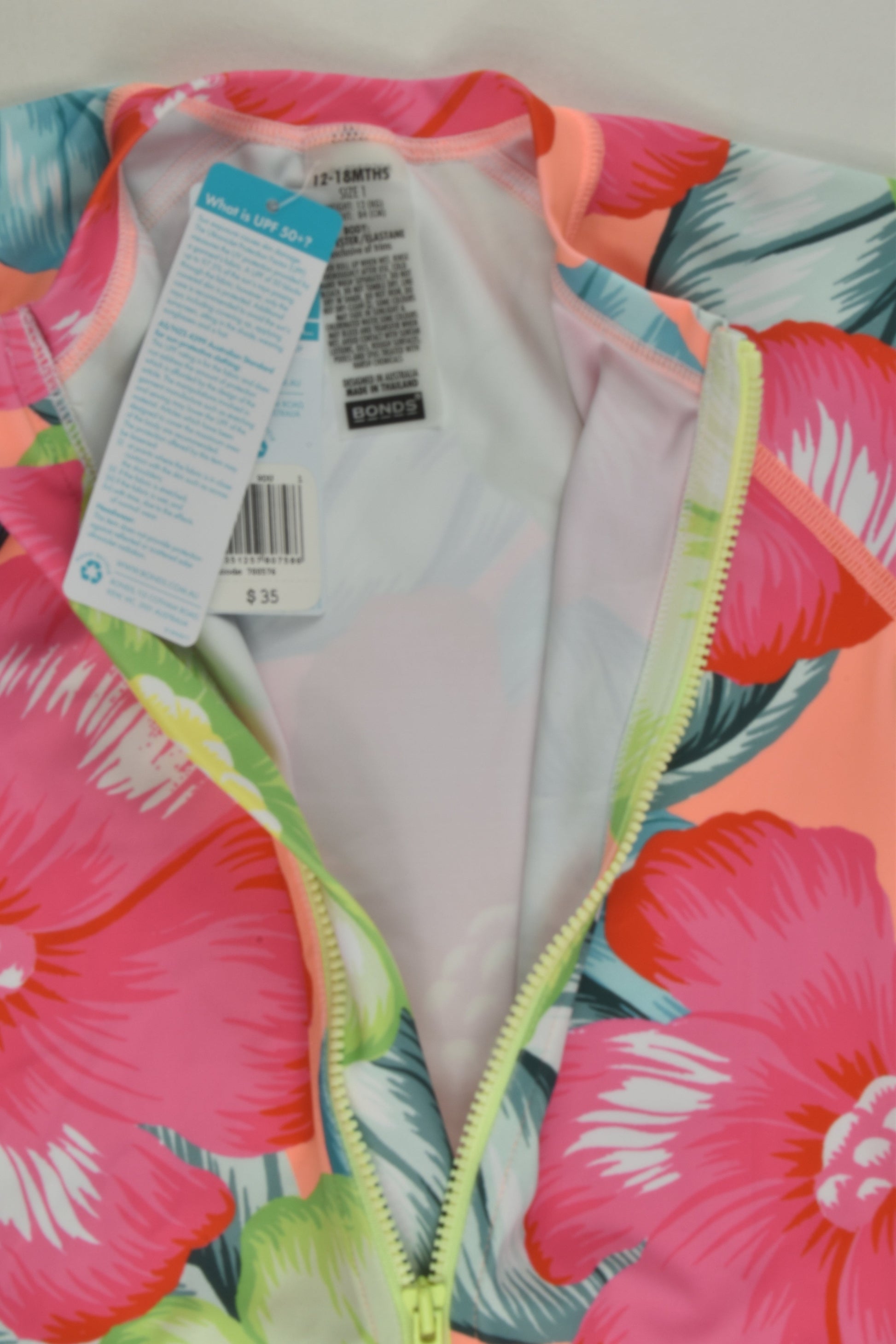 NEW Bonds Size 1 Floral Rashie Suit
