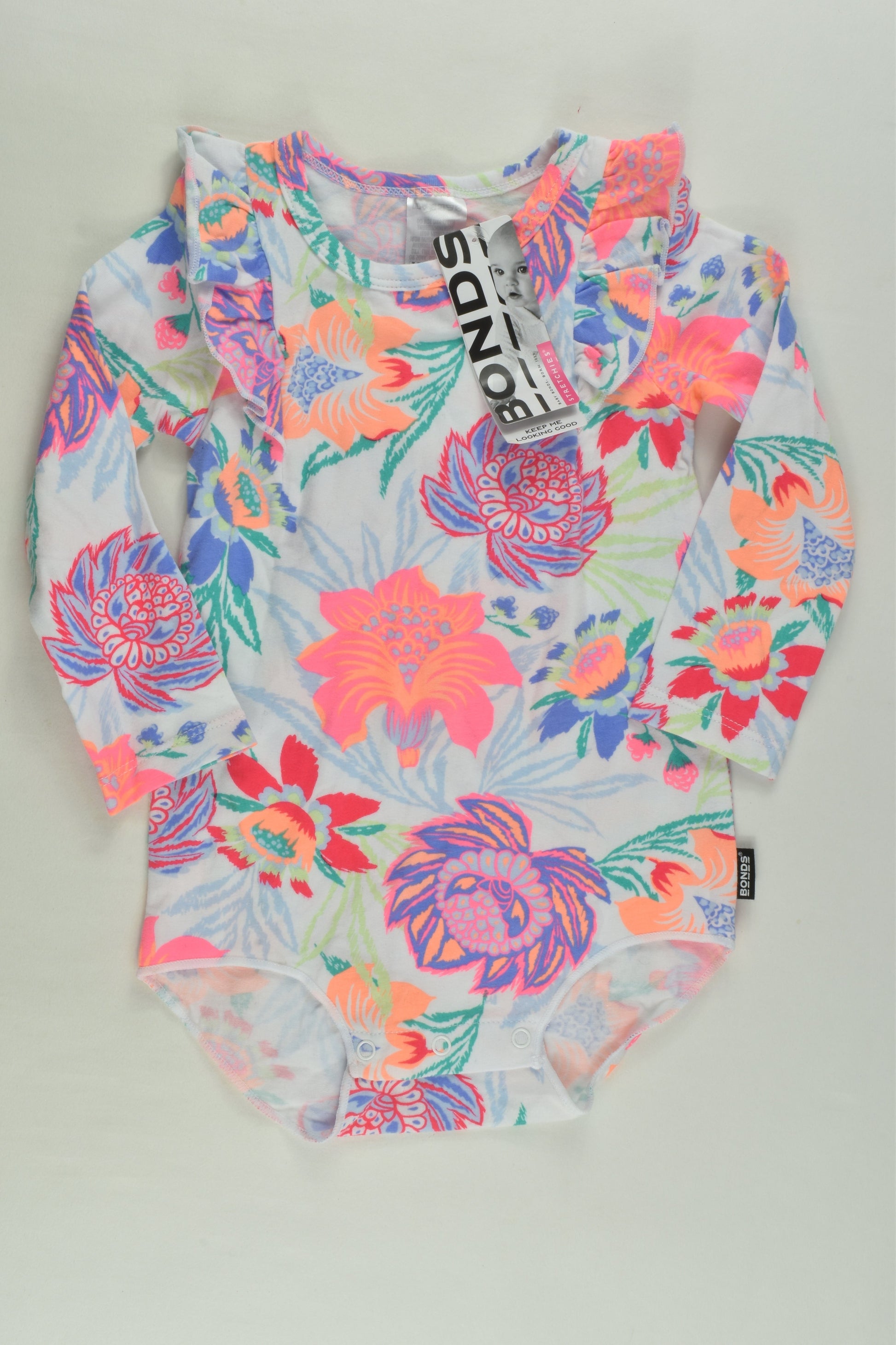 NEW Bonds Size 1 Floral Ruffle Bodysuit