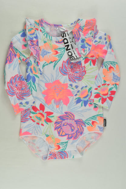 NEW Bonds Size 1 Floral Ruffle Bodysuit