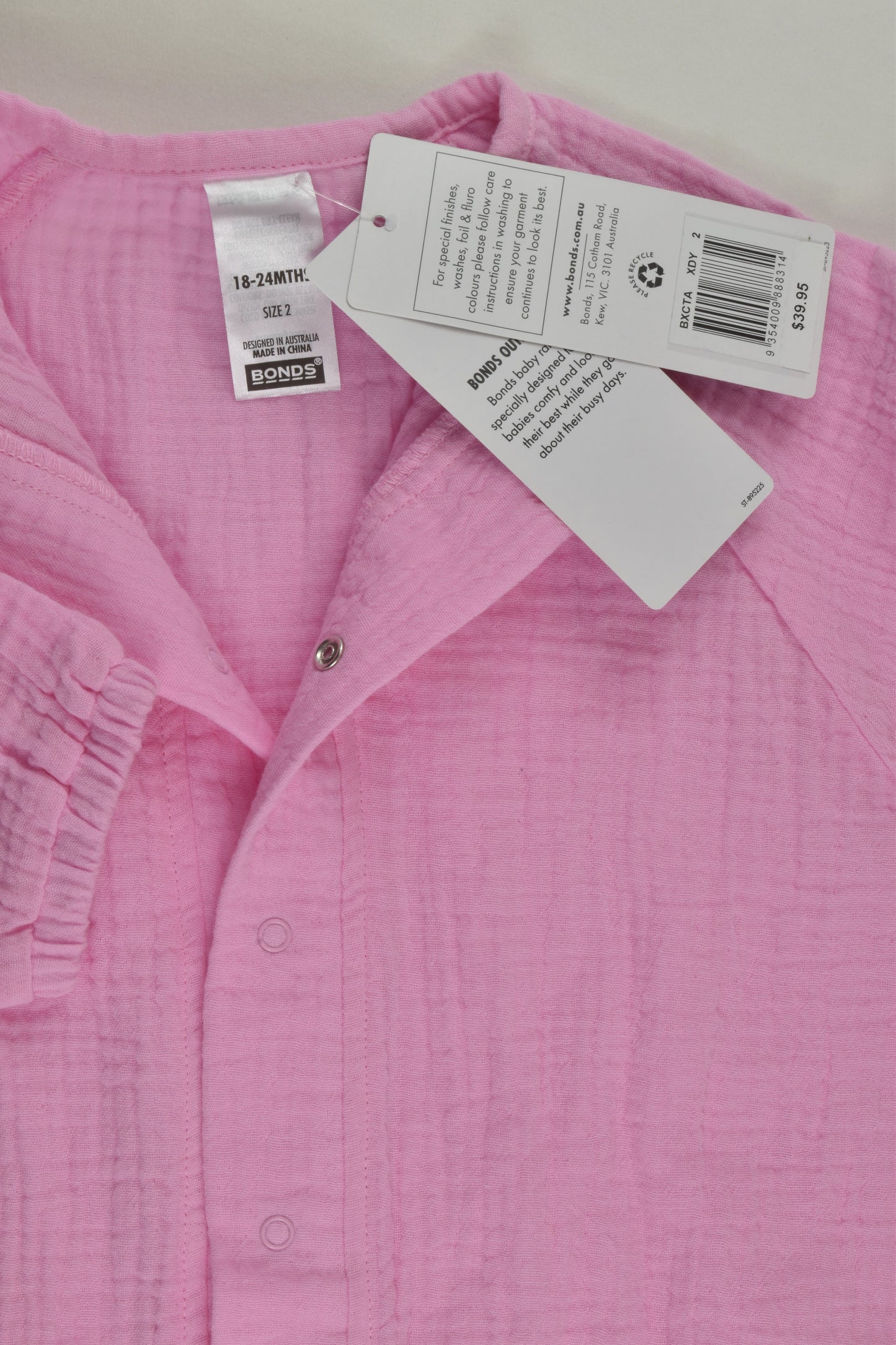 NEW Bonds Size 2 Muslin Playsuit